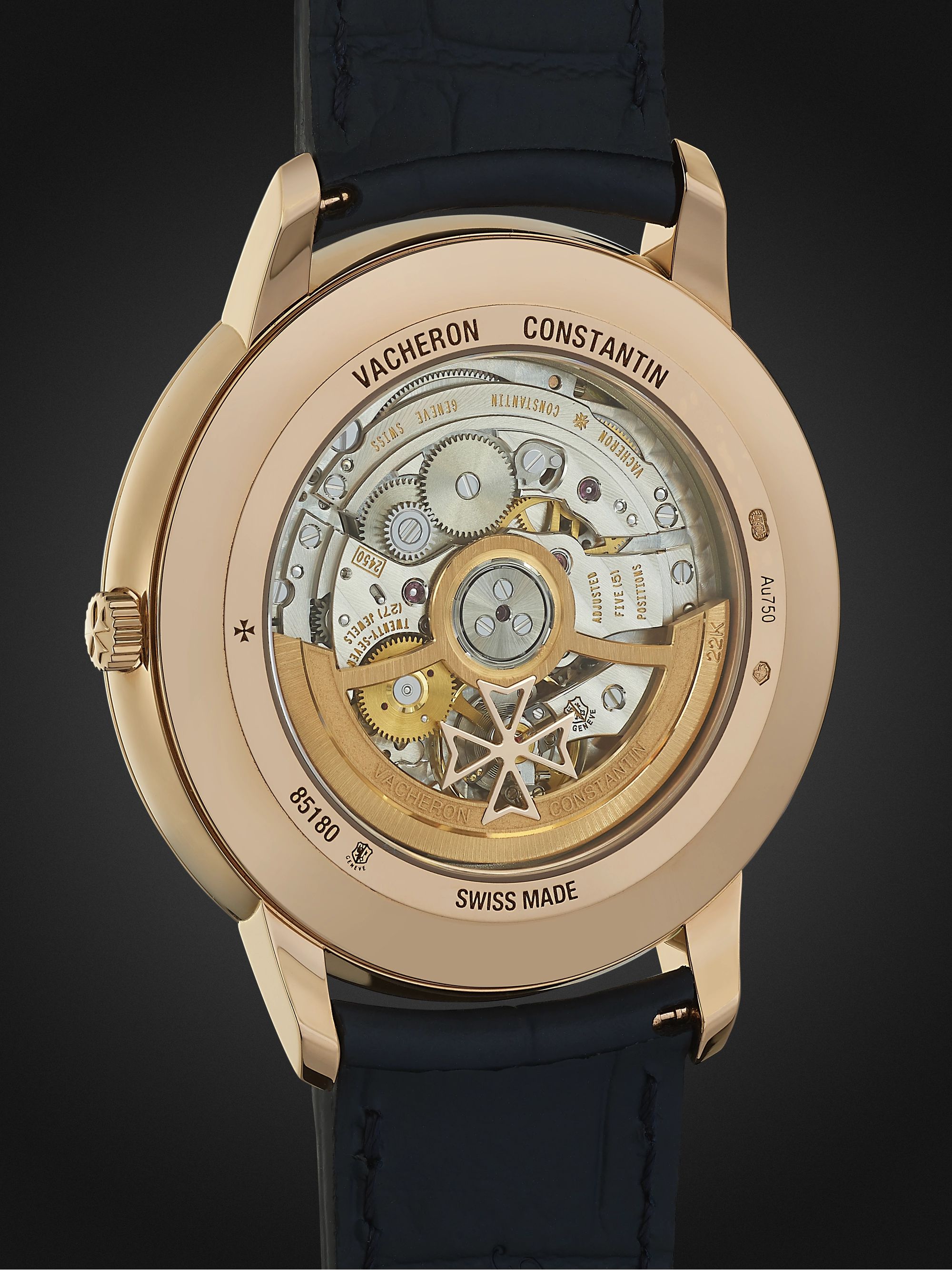 VACHERON CONSTANTIN Patrimony Automatic 40mm 18-Karat Pink Gold and Alligator Watch, Ref. No. 85180/000R-B515