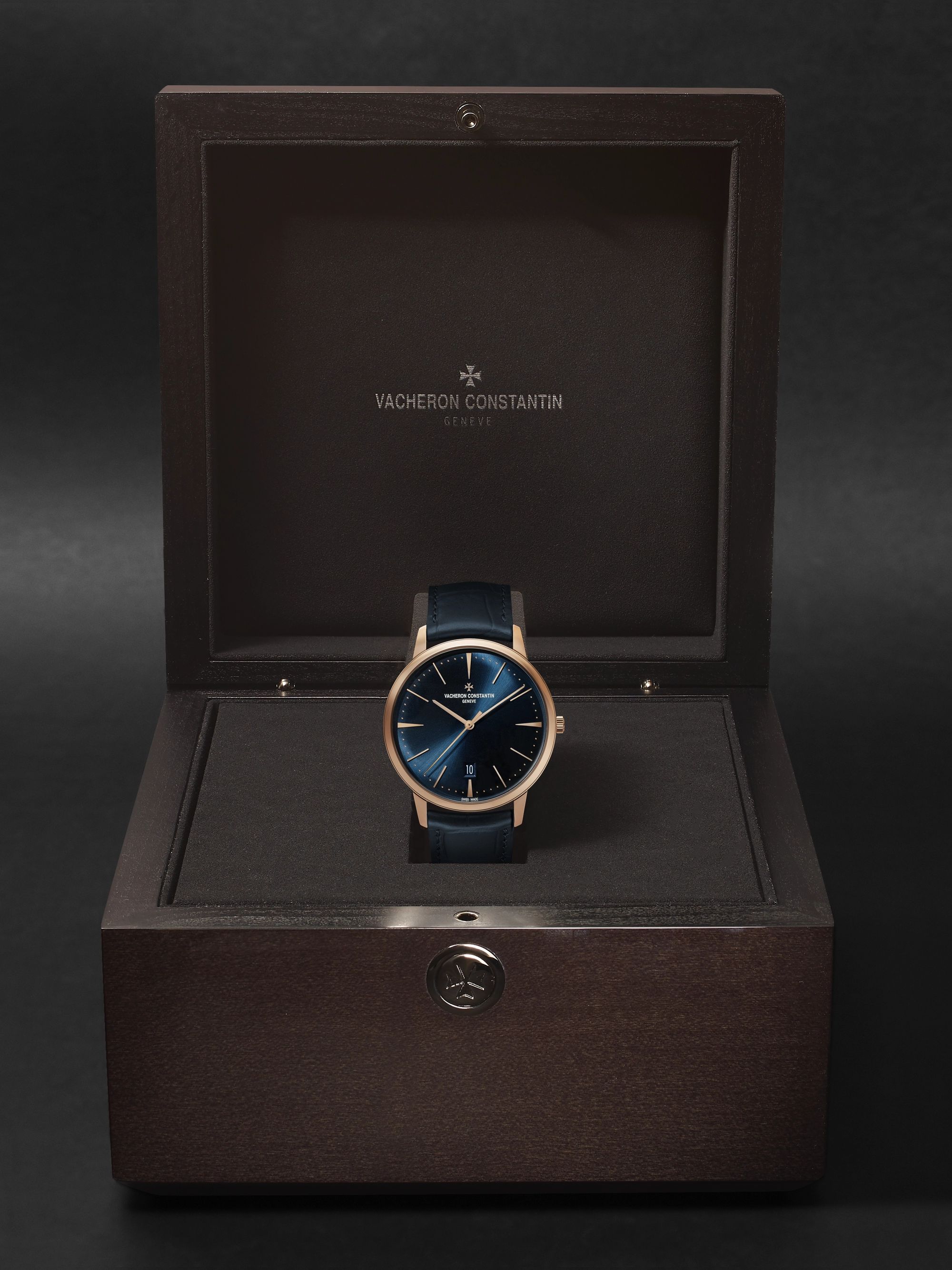 VACHERON CONSTANTIN Patrimony Automatic 40mm 18-Karat Pink Gold and Alligator Watch, Ref. No. 85180/000R-B515