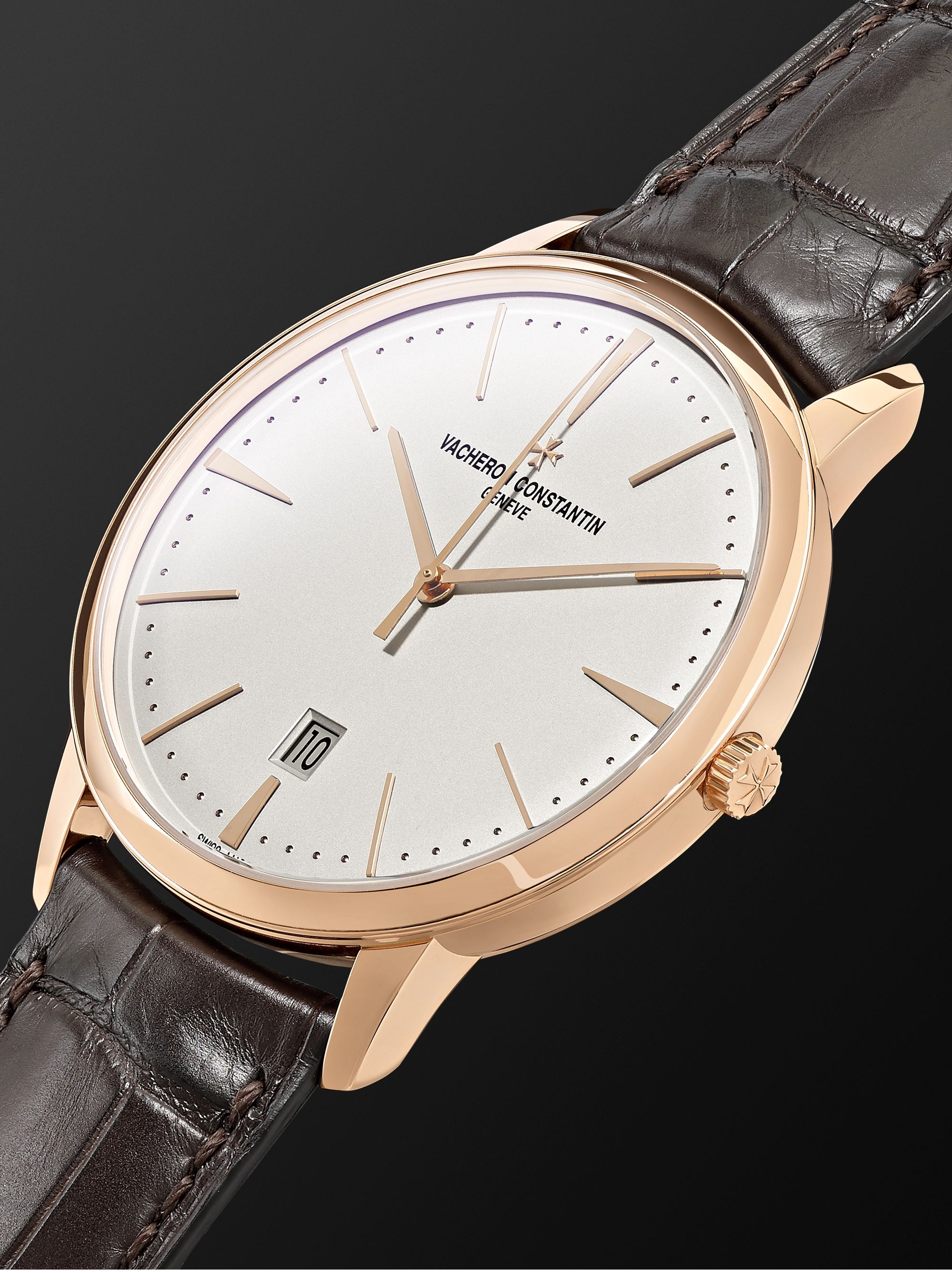 VACHERON CONSTANTIN Patrimony Automatic 40mm 18-Karat Pink Gold and Alligator Watch, Ref. No. 85180/000R-9248