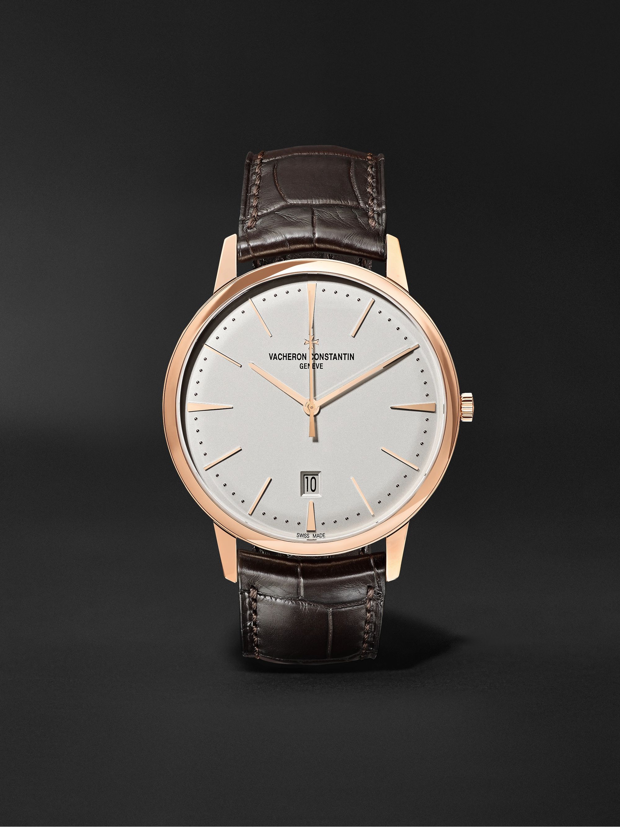 VACHERON CONSTANTIN Patrimony Automatic 40mm 18-Karat Pink Gold and Alligator Watch, Ref. No. 85180/000R-9248