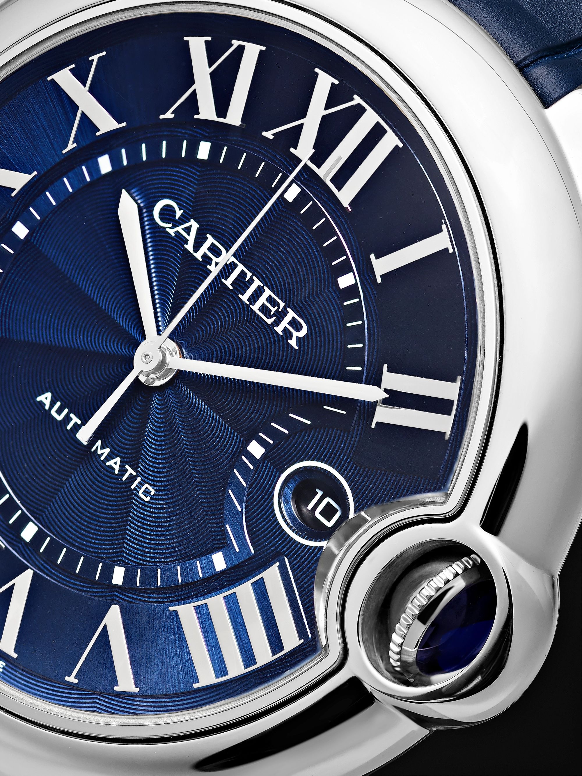 CARTIER Ballon Bleu de Cartier Automatic 42mm Steel and Alligator Watch, Ref. No. CRWSBB0025