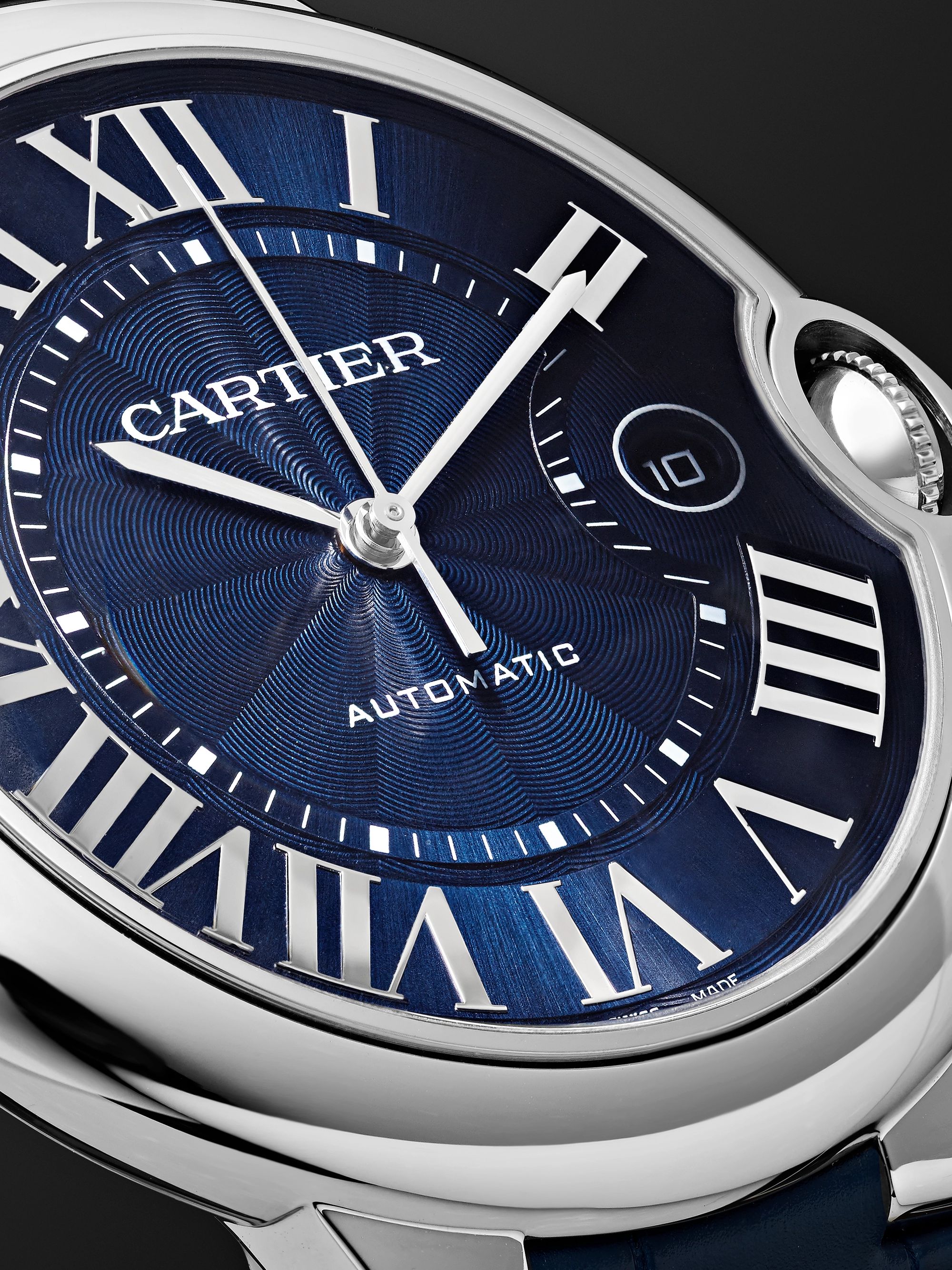 CARTIER Ballon Bleu de Cartier Automatic 42mm Steel and Alligator Watch, Ref. No. CRWSBB0025
