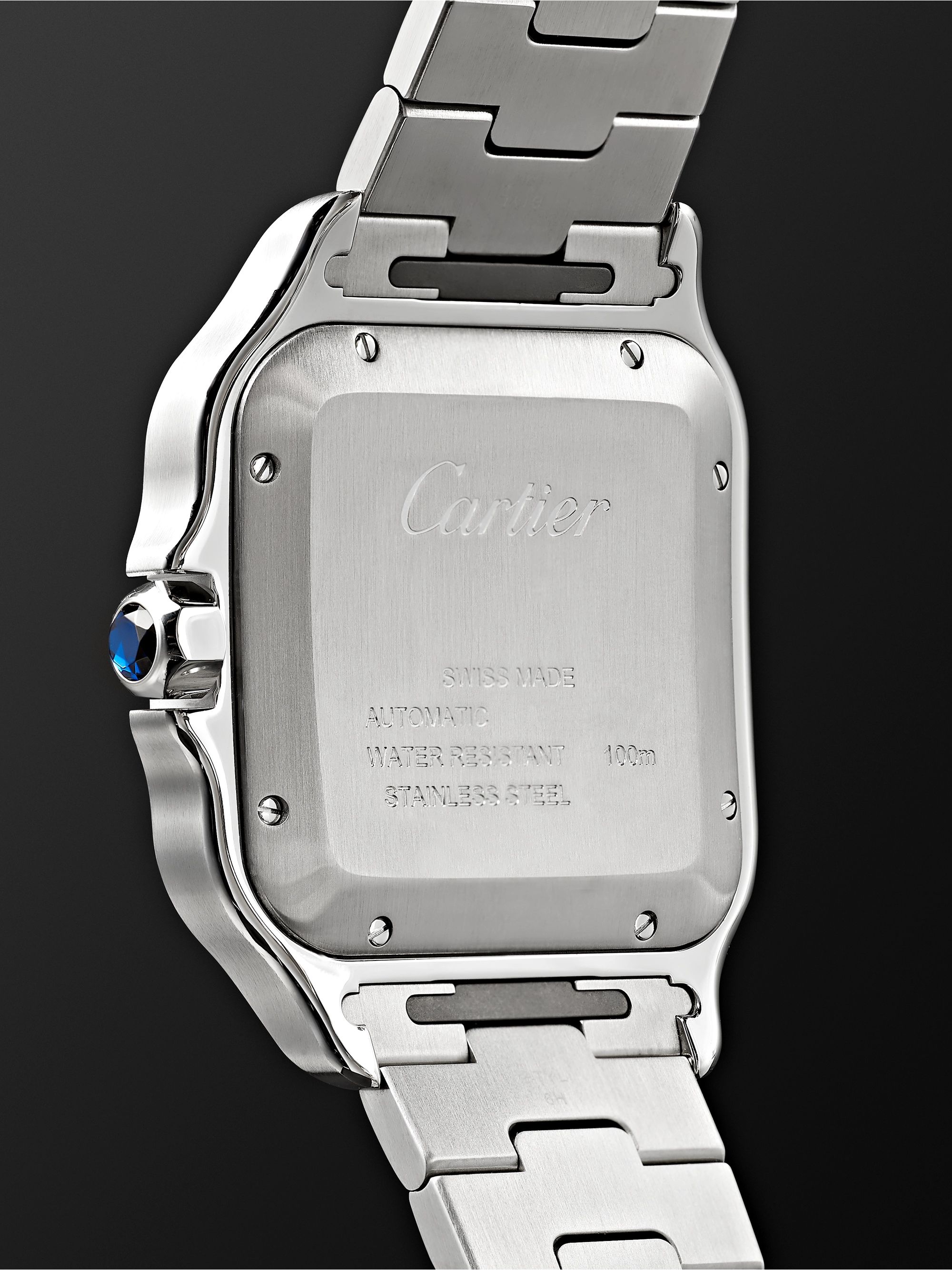 CARTIER Santos de Cartier Automatic 39.8mm Interchangeable Stainless Steel and Leather Watch, Ref. No. WSSA0013