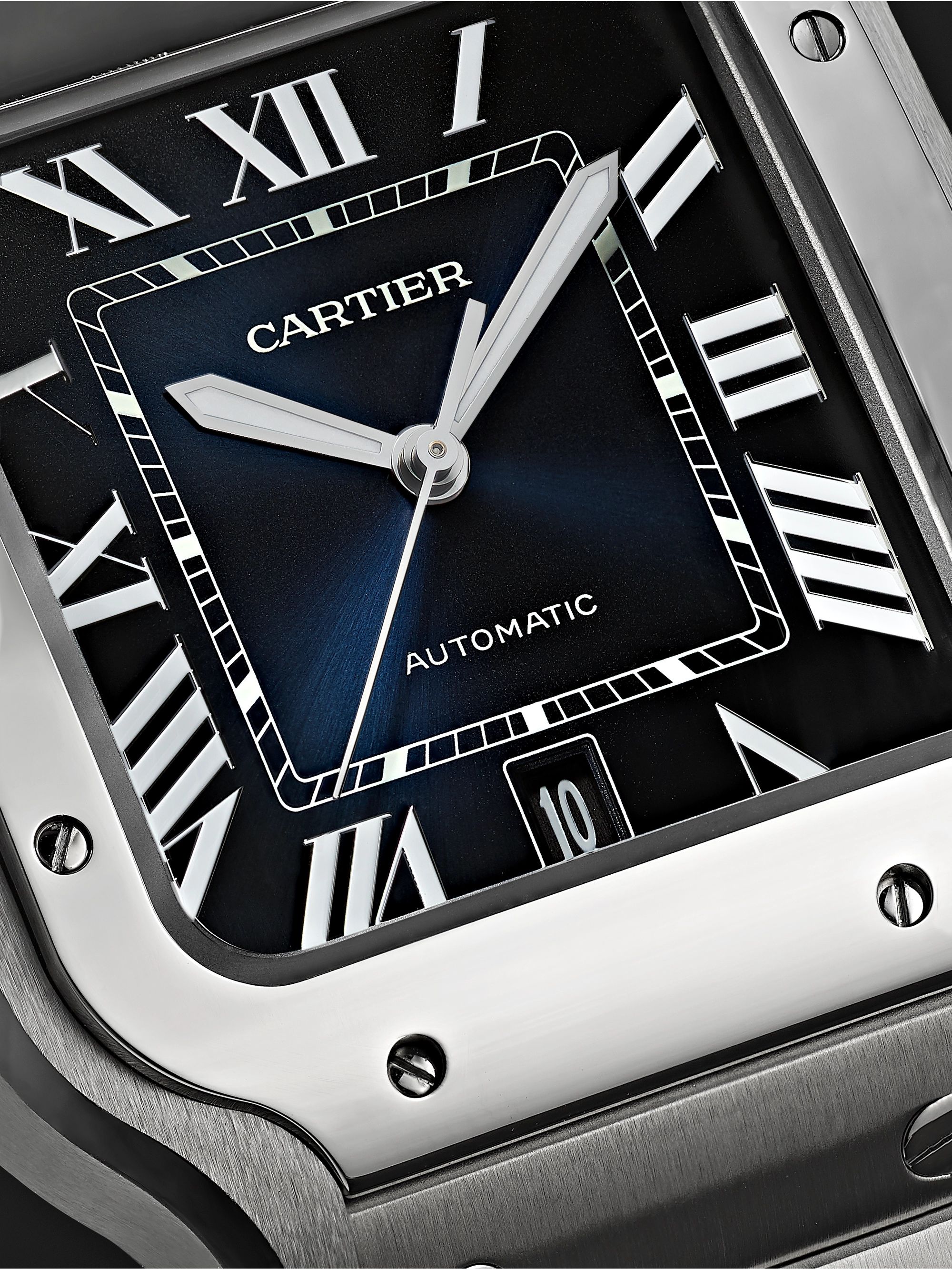 CARTIER Santos de Cartier Automatic 39.8mm Interchangeable Stainless Steel and Leather Watch, Ref. No. WSSA0013