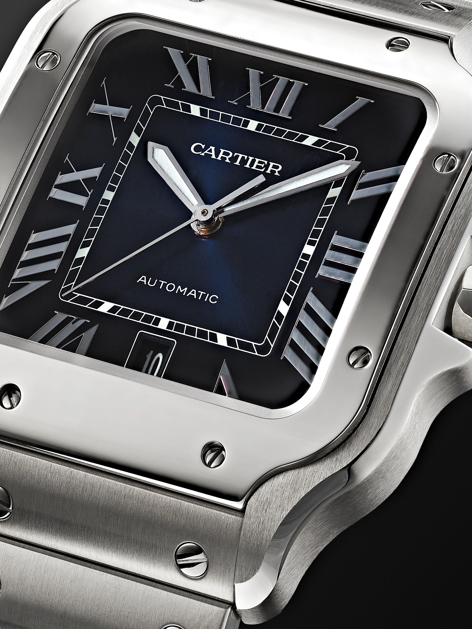 CARTIER Santos de Cartier Automatic 39.8mm Interchangeable Stainless Steel and Leather Watch, Ref. No. WSSA0013