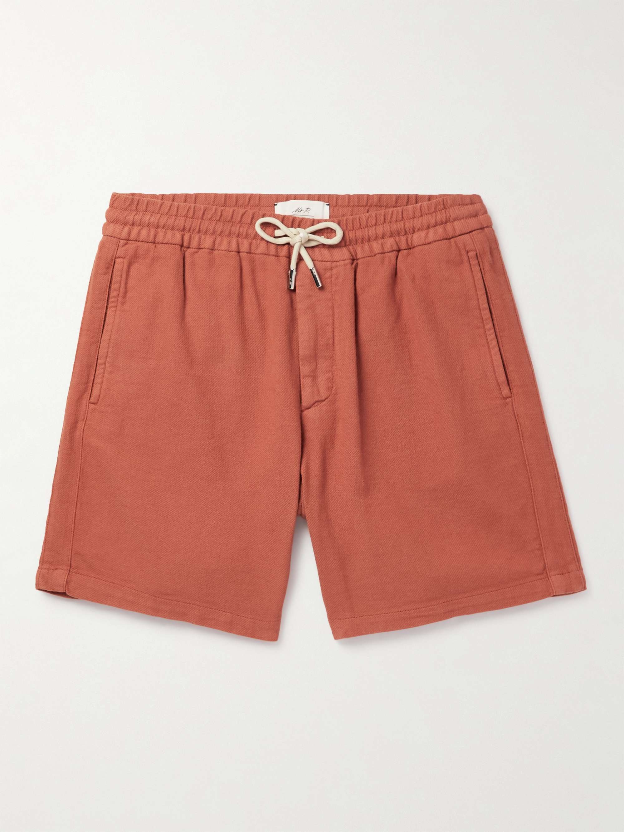 MR P. Straight-Leg Garment-Dyed Cotton-Blend Jersey Drawstring Shorts