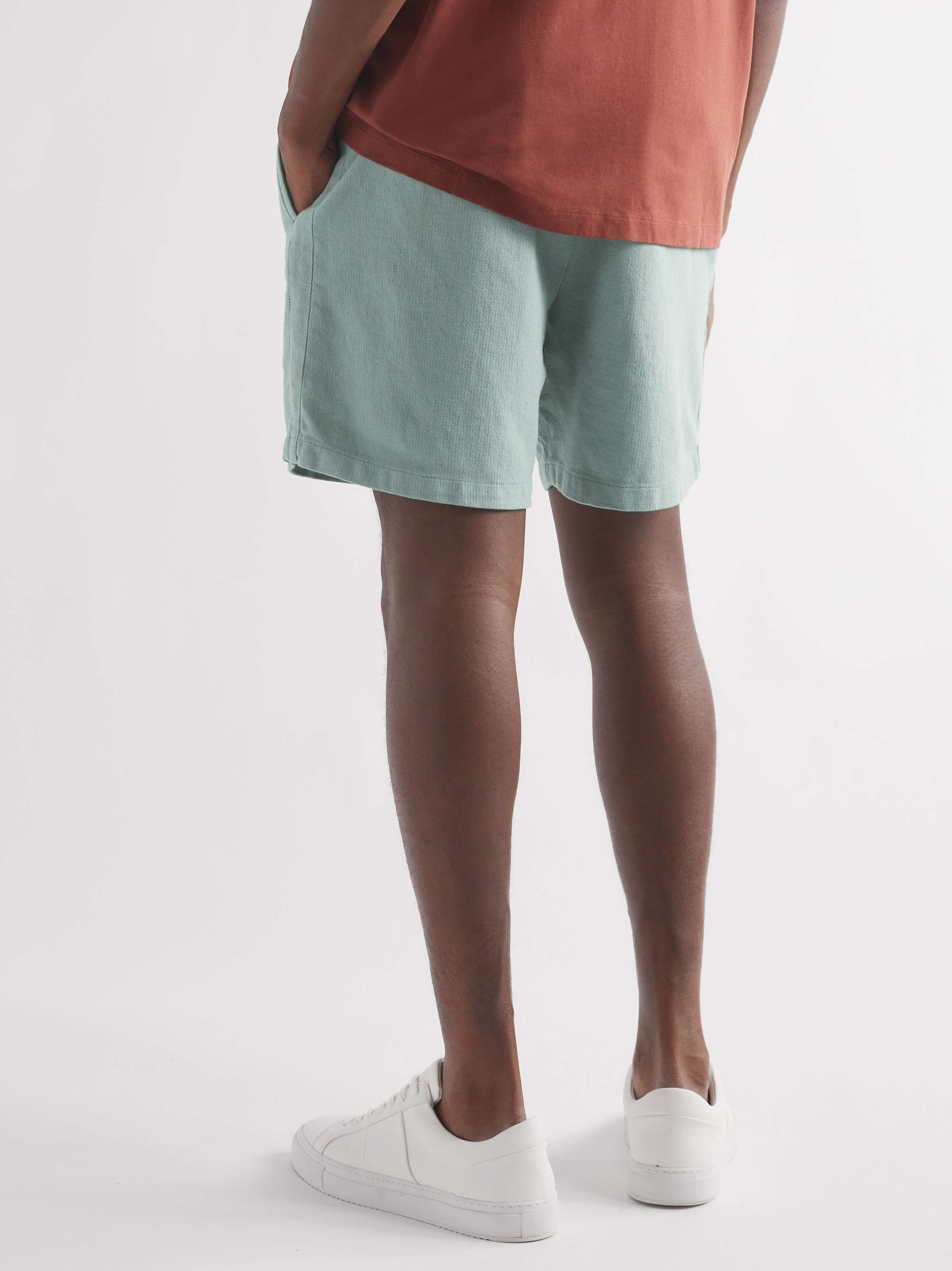 MR P. Straight-Leg Garment-Dyed Cotton-Blend Jersey Drawstring Shorts