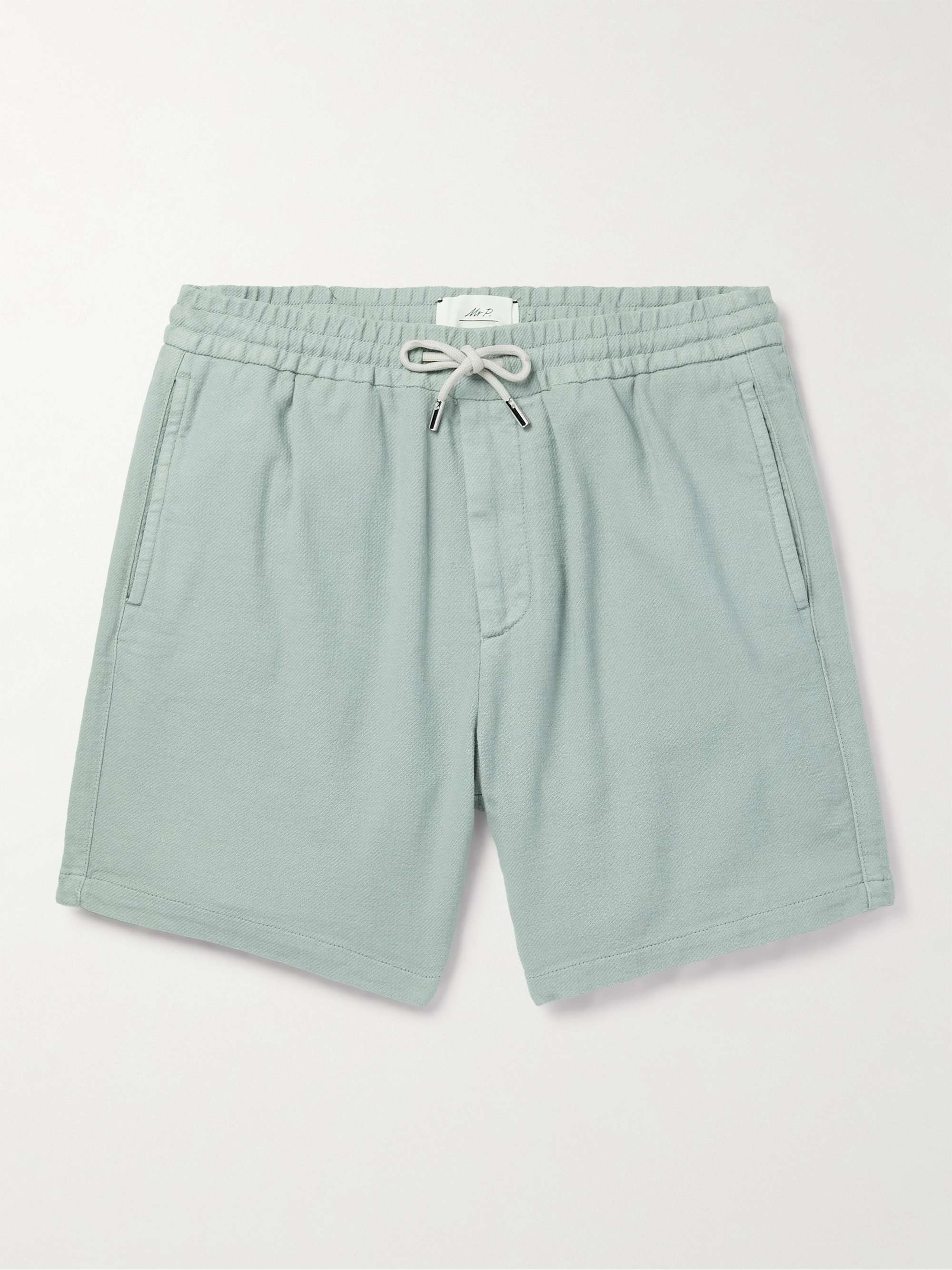 MR P. Straight-Leg Garment-Dyed Stretch-Cotton Jersey Drawstring Shorts ...