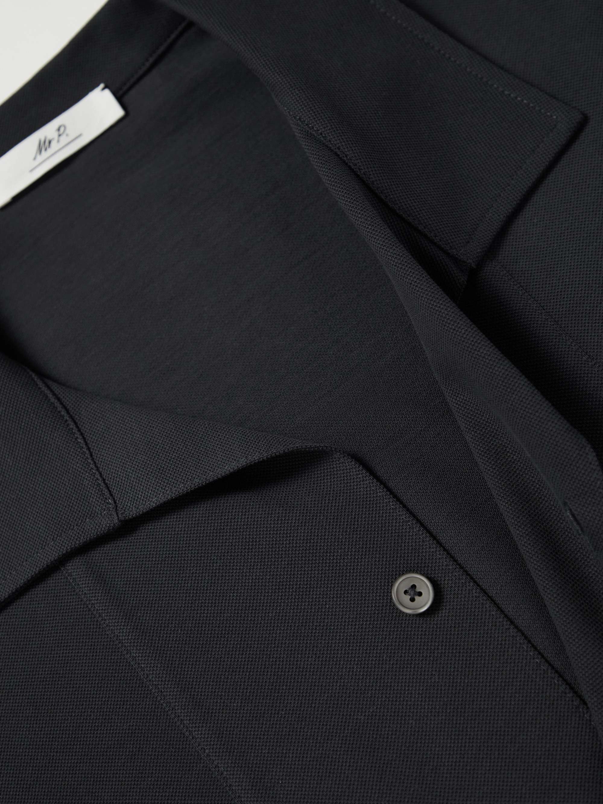 MR P. Jersey-Panelled Organic Cotton-Piqué Shirt