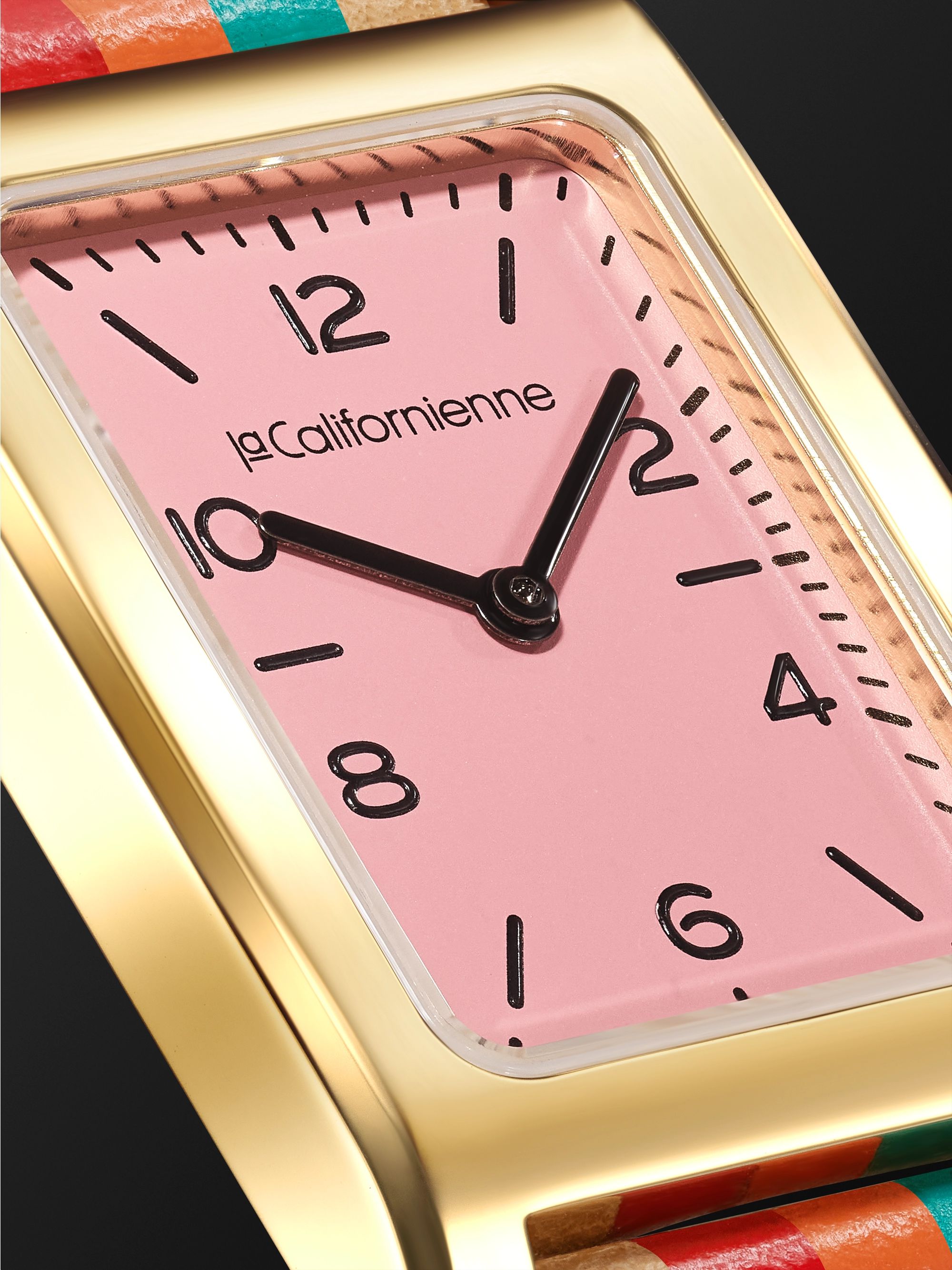 LA CALIFORNIENNE Daybreak 24mm Gold-Plated and Leather Watch, Ref. No. DB-09 YG TERR