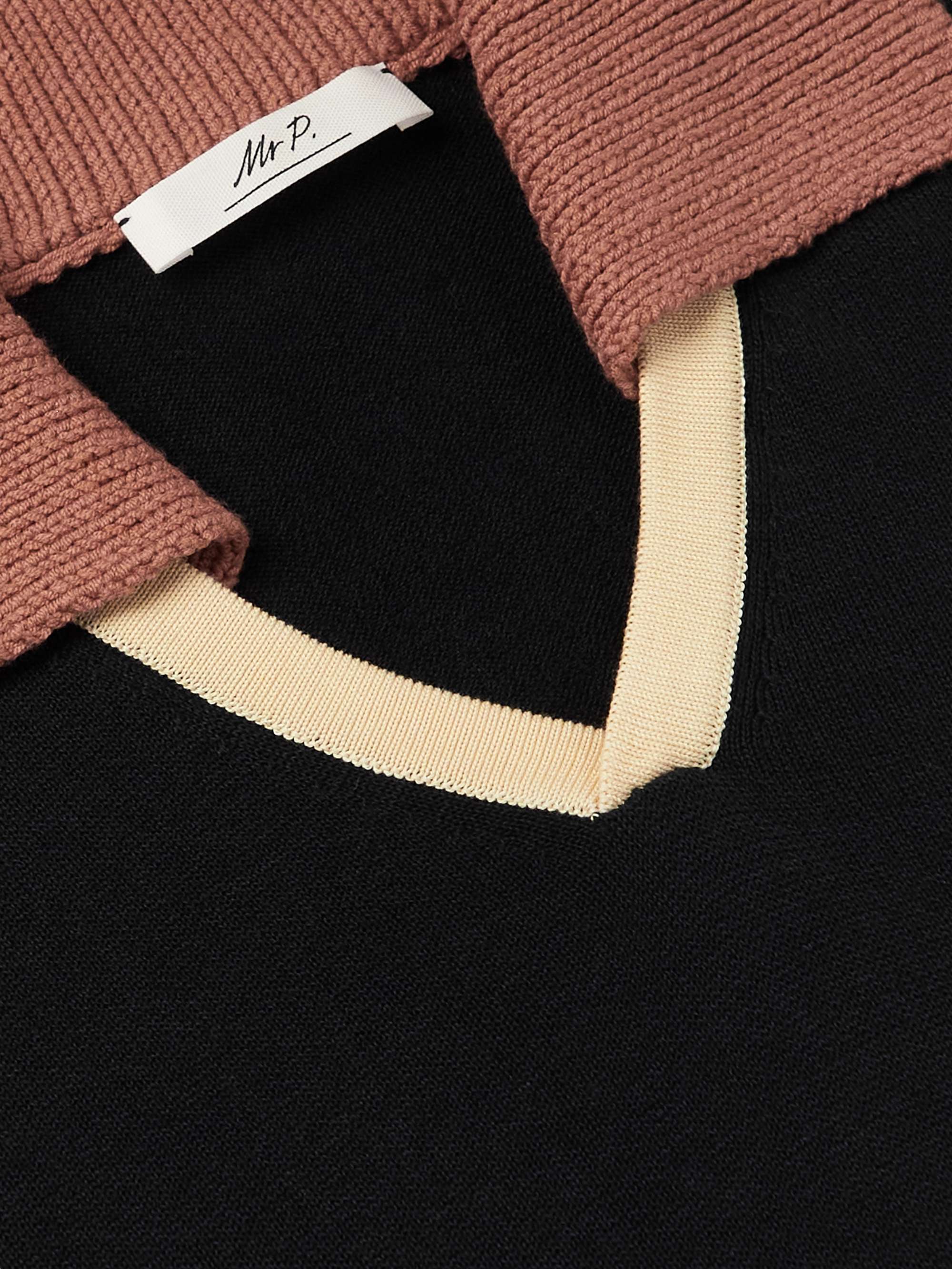 MR P. Colour-Block Organic Cotton and TENCEL™ Lyocell-Blend Polo Shirt