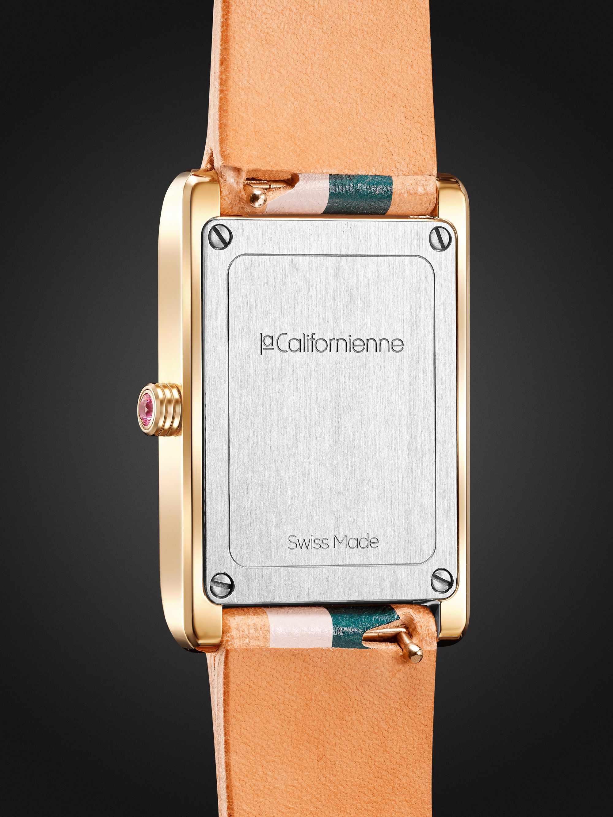 LA CALIFORNIENNE Daybreak 24mm Gold-Plated and Leather Watch, Ref. No. DB-01 YG CEC
