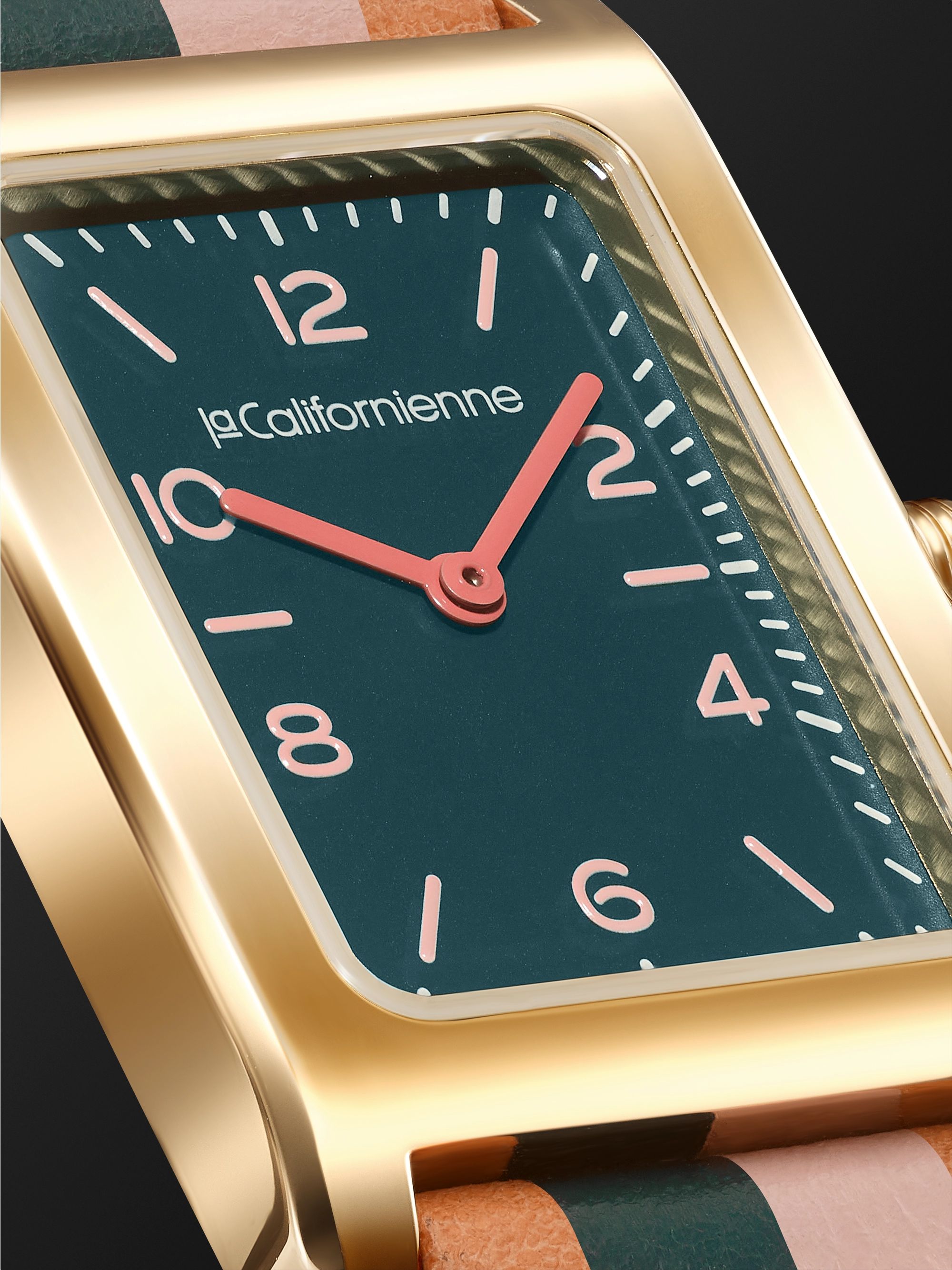 LA CALIFORNIENNE Daybreak 24mm Gold-Plated and Leather Watch, Ref. No. DB-01 YG CEC