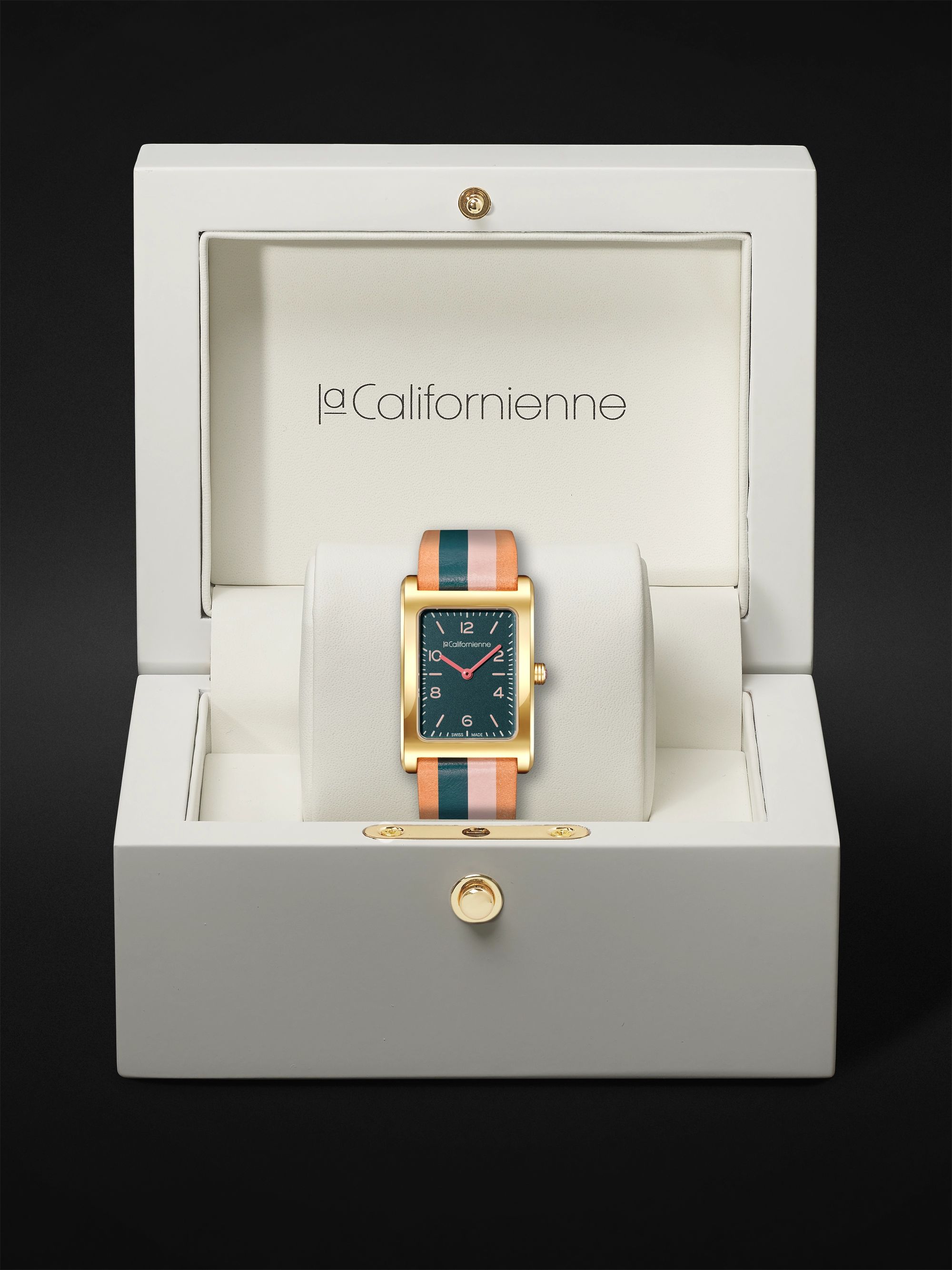 LA CALIFORNIENNE Daybreak 24mm Gold-Plated and Leather Watch, Ref. No. DB-01 YG CEC