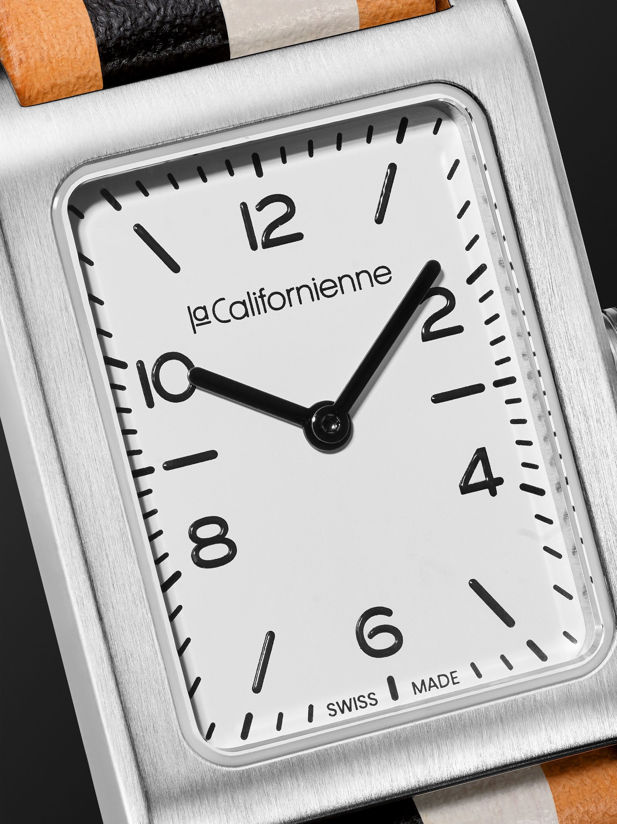 LA CALIFORNIENNE Daybreak 24mm Steel and Leather Watch, Ref. No. DB-06 SS B&W