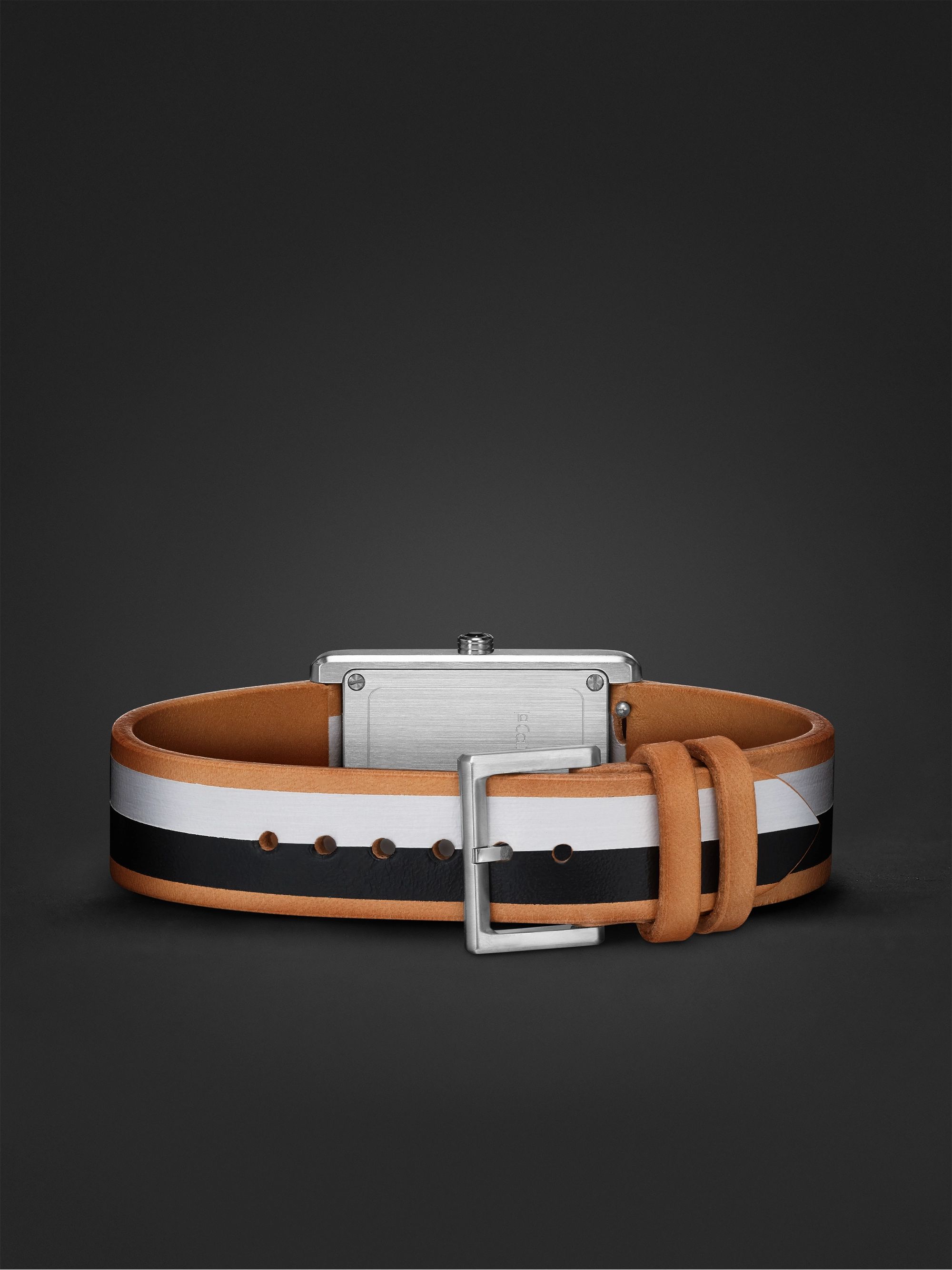 LA CALIFORNIENNE Daybreak 24mm Steel and Leather Watch, Ref. No. DB-06 SS B&W