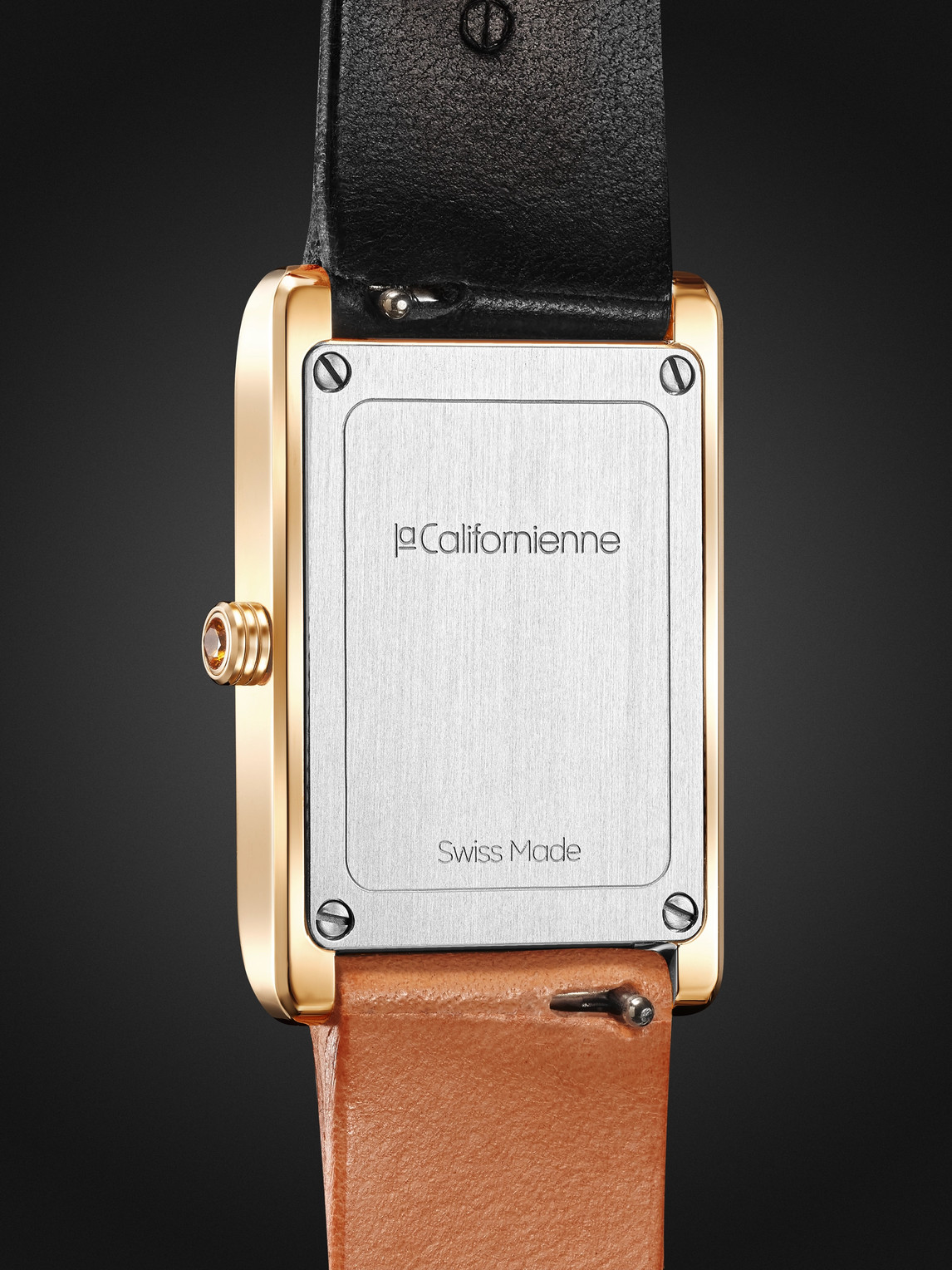 Shop Lacalifornienne Daybreak 24mm Gold-plated And Leather Watch, Ref. No. Yg Db-05 Half N Half In Neutrals