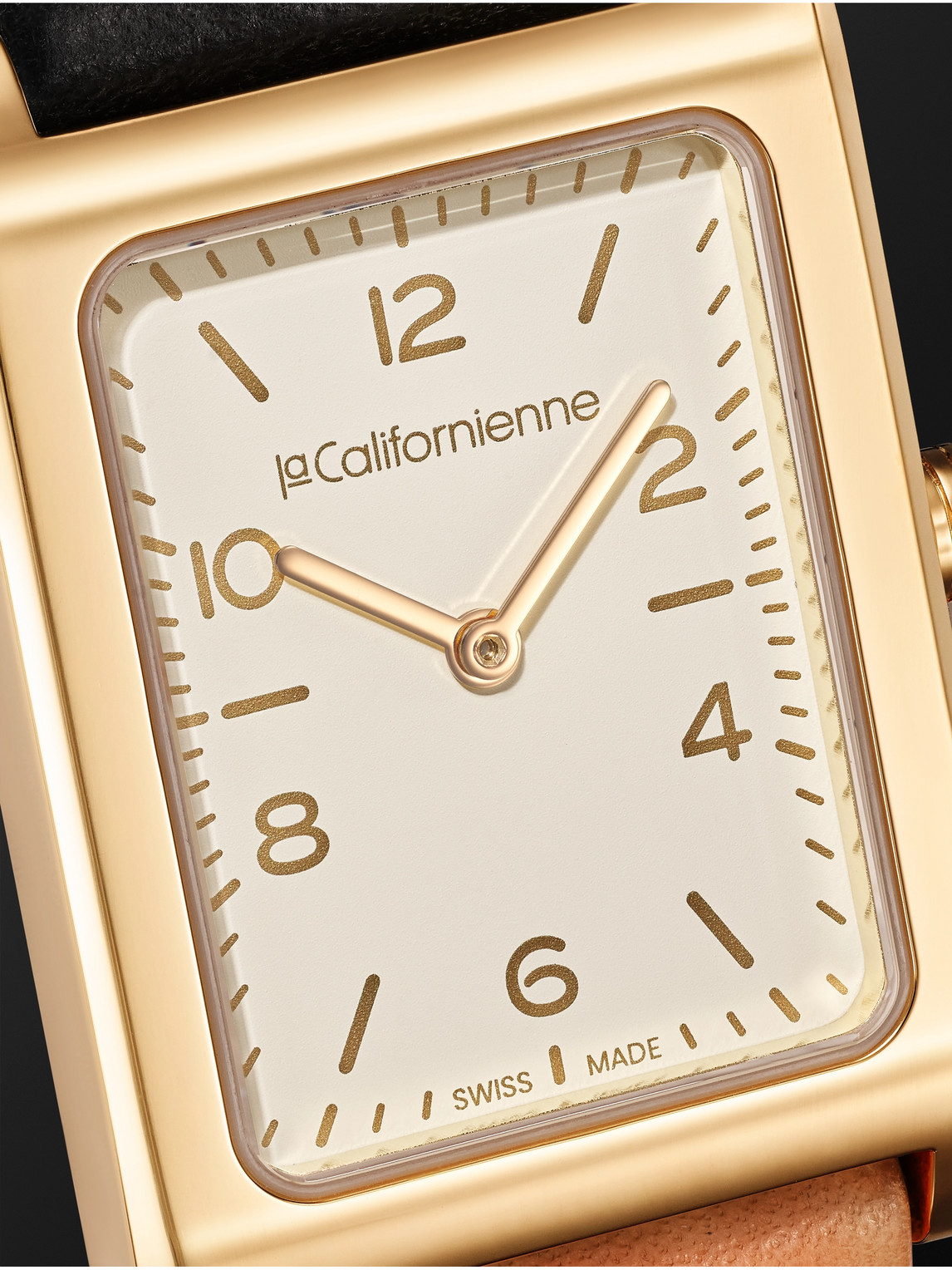 Shop Lacalifornienne Daybreak 24mm Gold-plated And Leather Watch, Ref. No. Yg Db-05 Half N Half In Neutrals