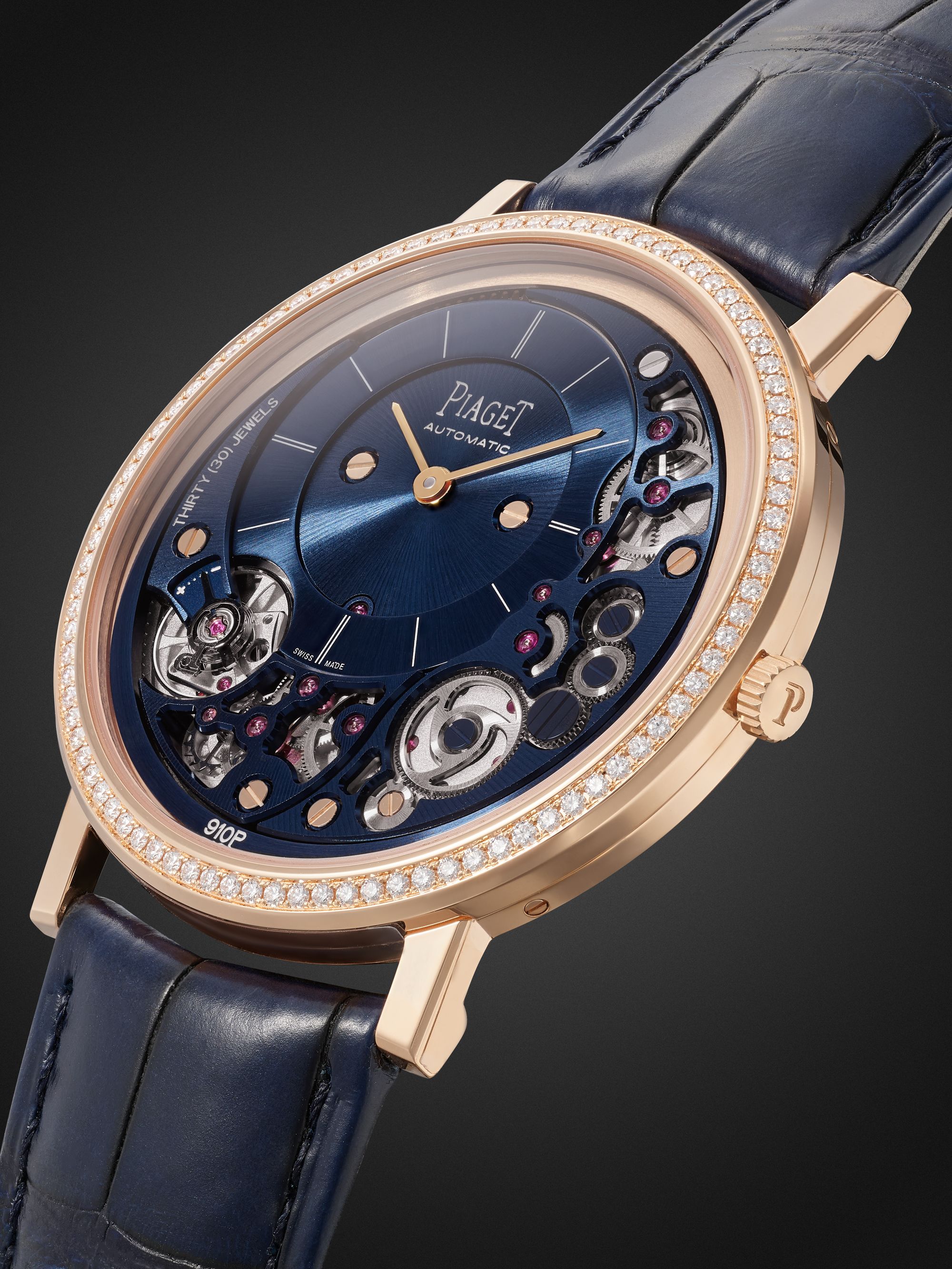 PIAGET Altiplano Ultimate Automatic 41mm 18-Karat Rose Gold, Diamond and Alligator Watch, Ref. No. G0A47124