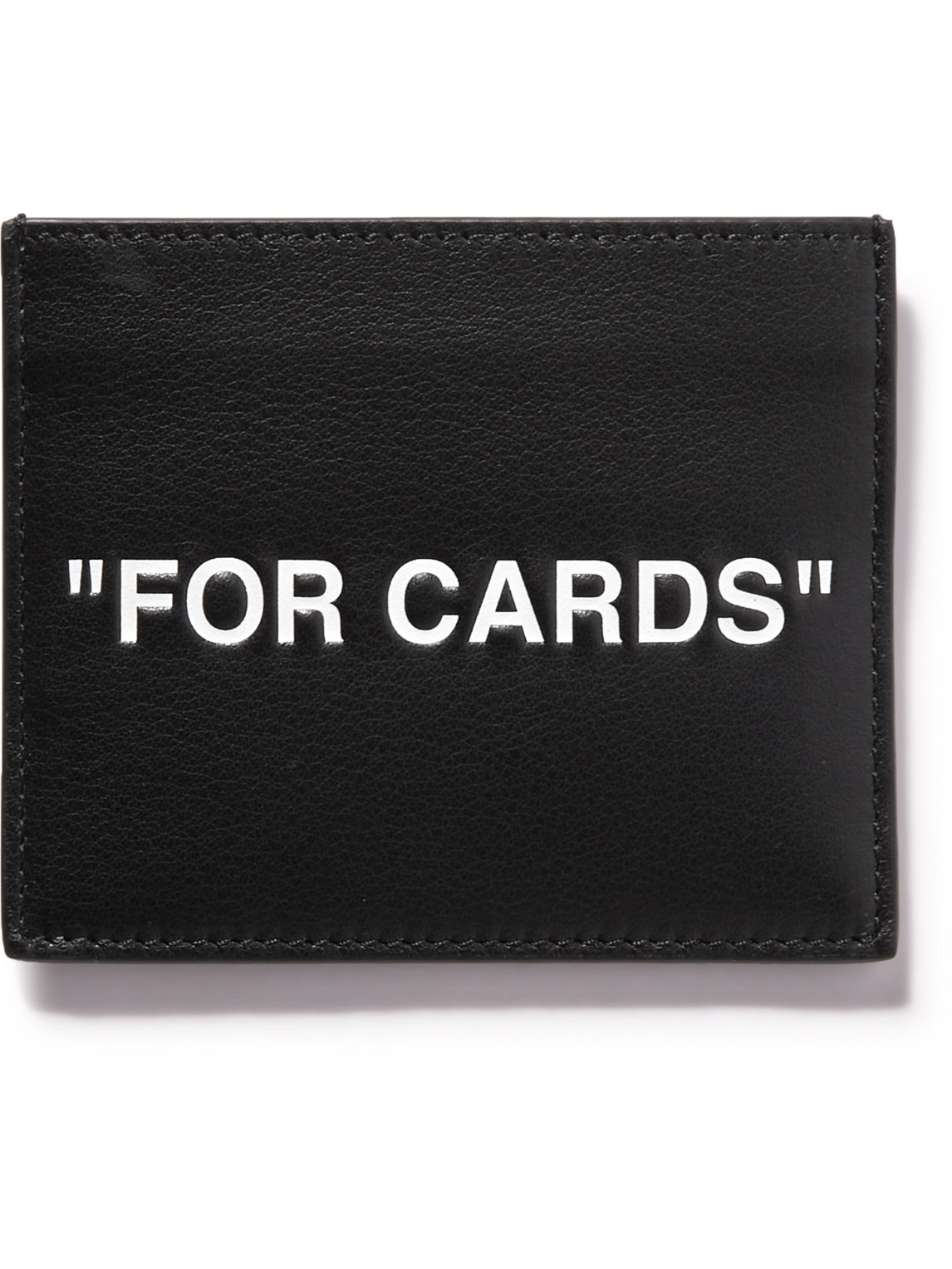 Off-white Printed Leather Cardholder In Black