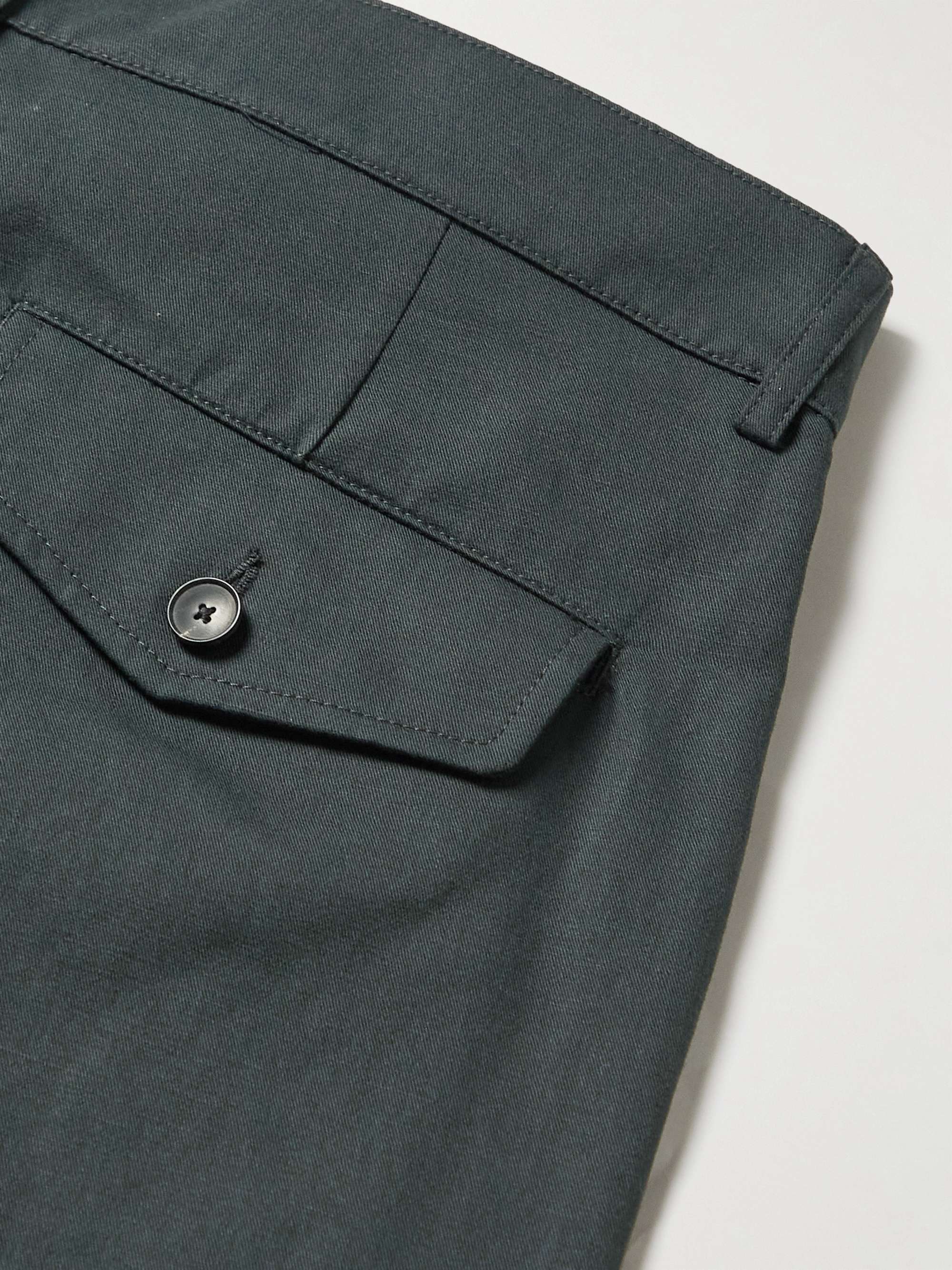 MR P. Tapered Cropped Pleated Cotton and Linen-Blend Trousers