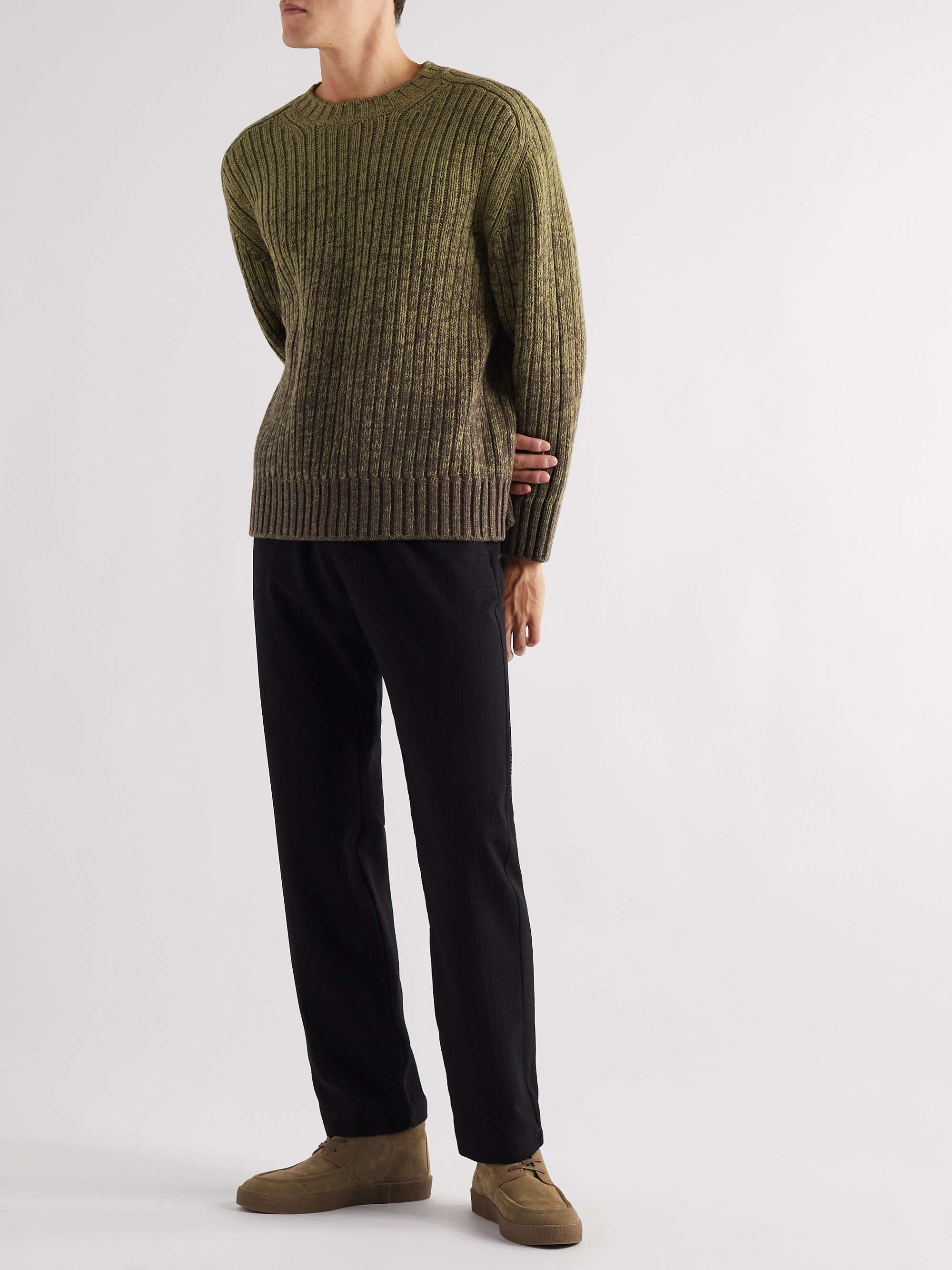 MR P. Dégradé Crocheted Cashmere and Wool-Blend Sweater