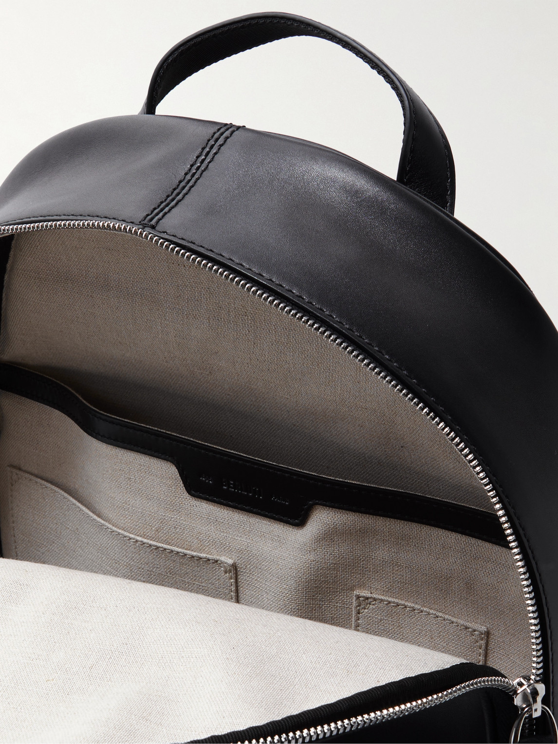 Shop Berluti Scritto Logo-debossed Leather Backpack In Black