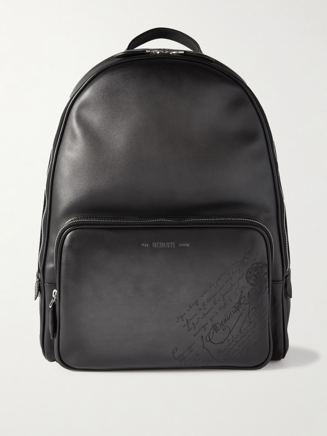 Berluti Scritto Logo-Debossed Leather Backpack - Men