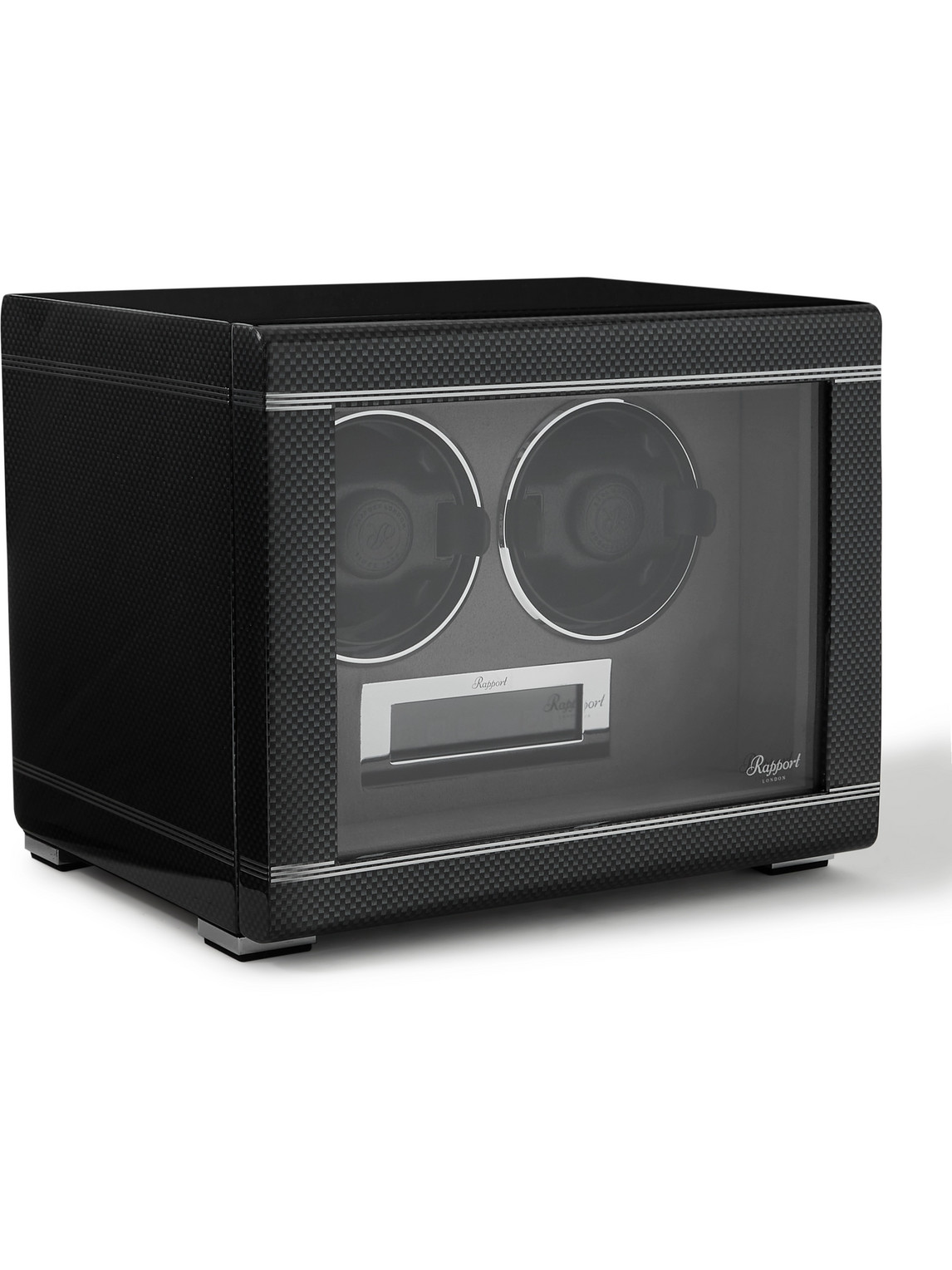 Formula Duo Carbon Fibre Lacquered Cedar and Glass Watch Winder