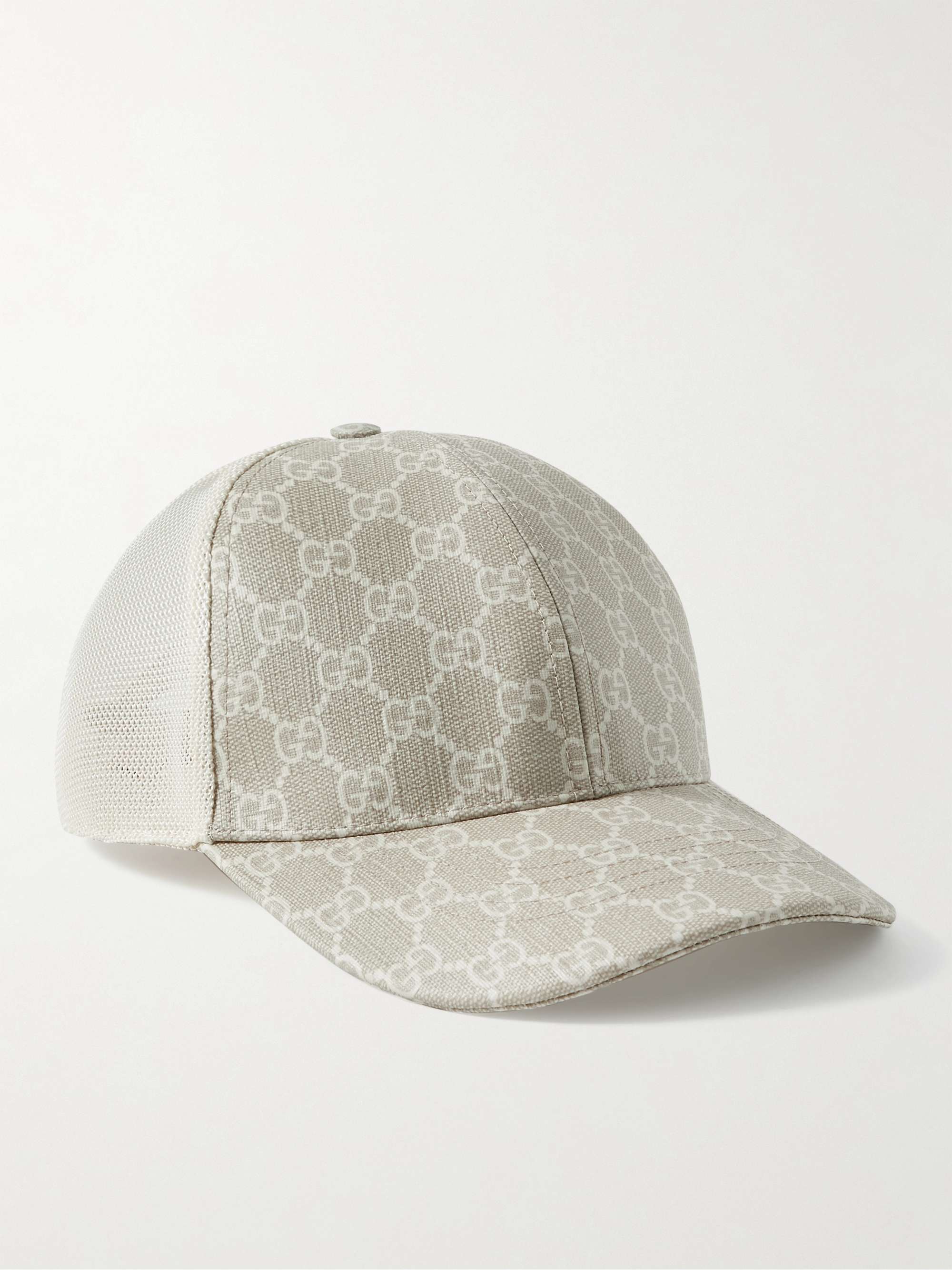 Gucci - Men - Monogrammed Coated-canvas and Mesh Baseball Cap Neutrals - M