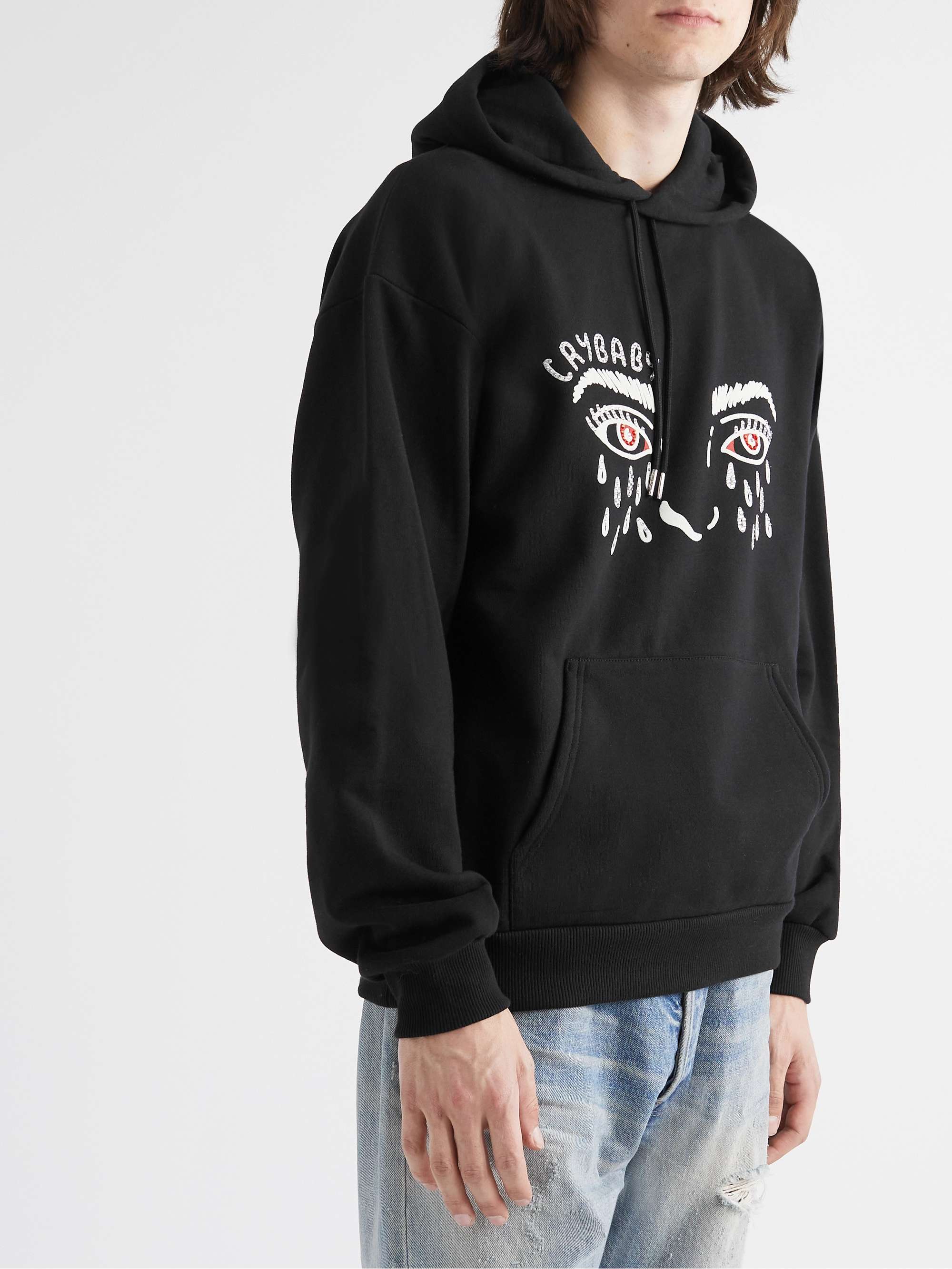 CELINE Cry Baby Oversized Embellished Cotton-Blend Jersey Hoodie