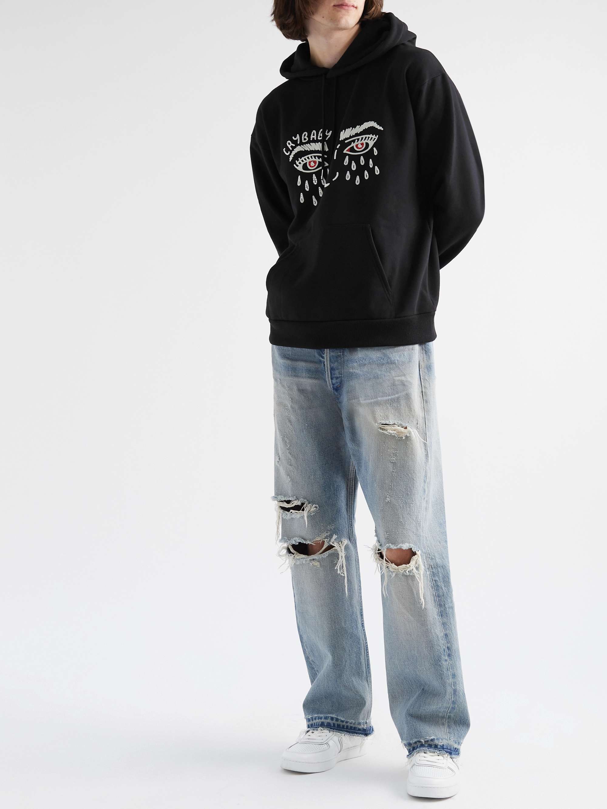 CELINE Cry Baby Oversized Embellished Cotton-Blend Jersey Hoodie