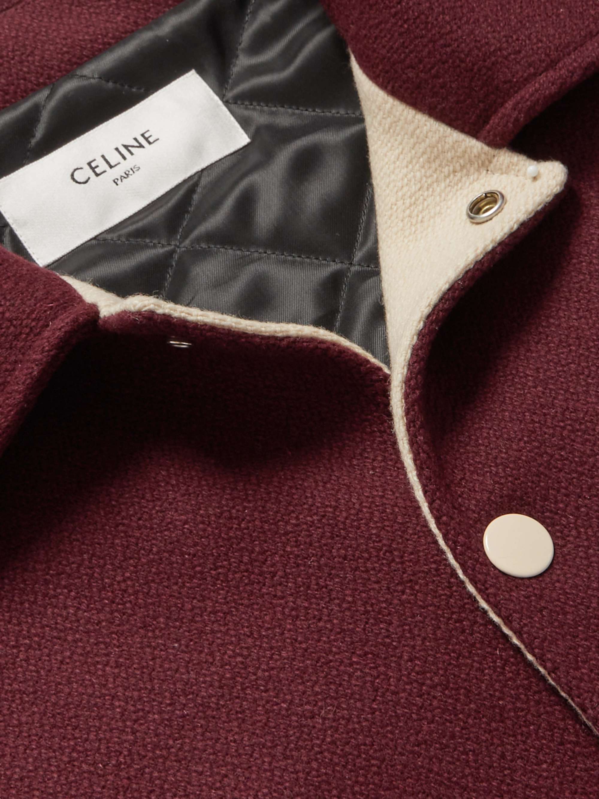 CELINE HOMME Logo-Appliquéd Mohair-Blend Bomber Jacket