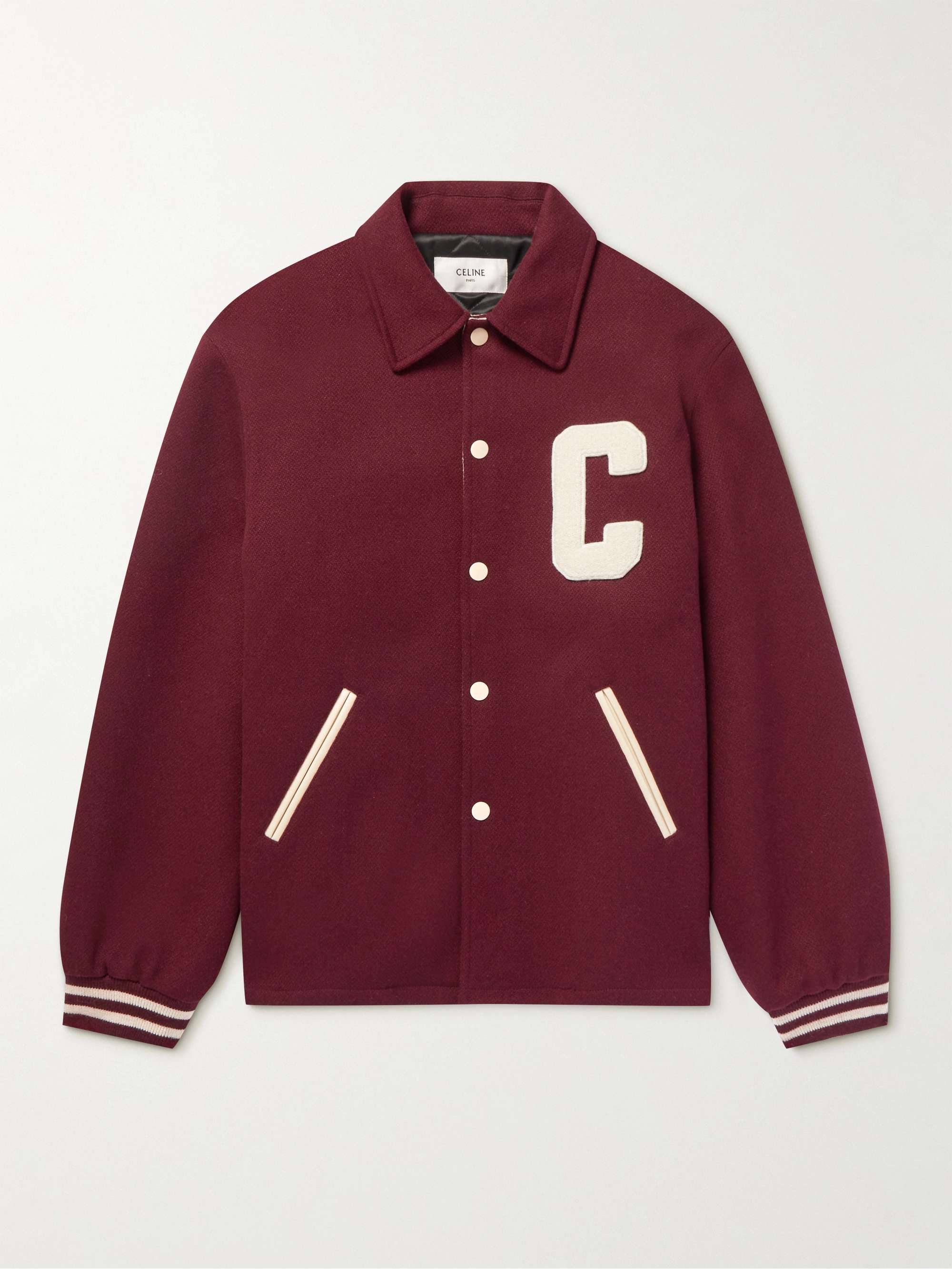 CELINE HOMME Slim-Fit Embroidered Button-Embellished Wool Jacket