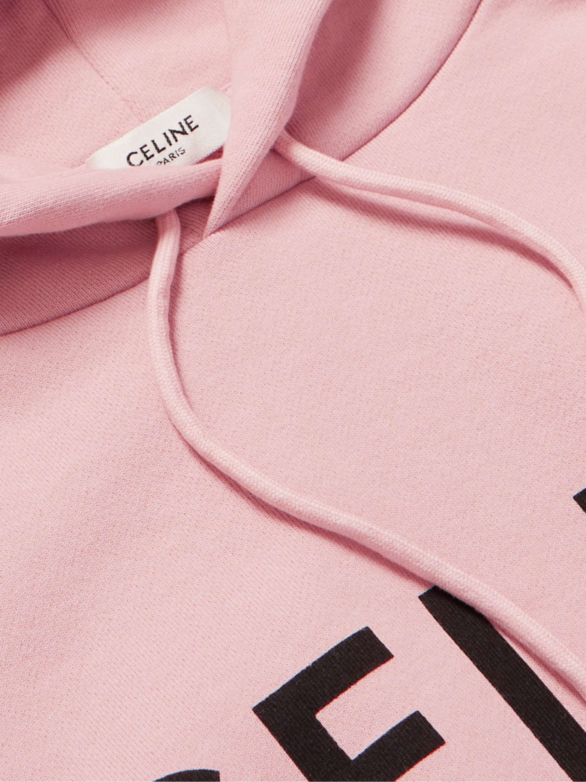 CELINE Logo-Print Cotton-Jersey Hoodie