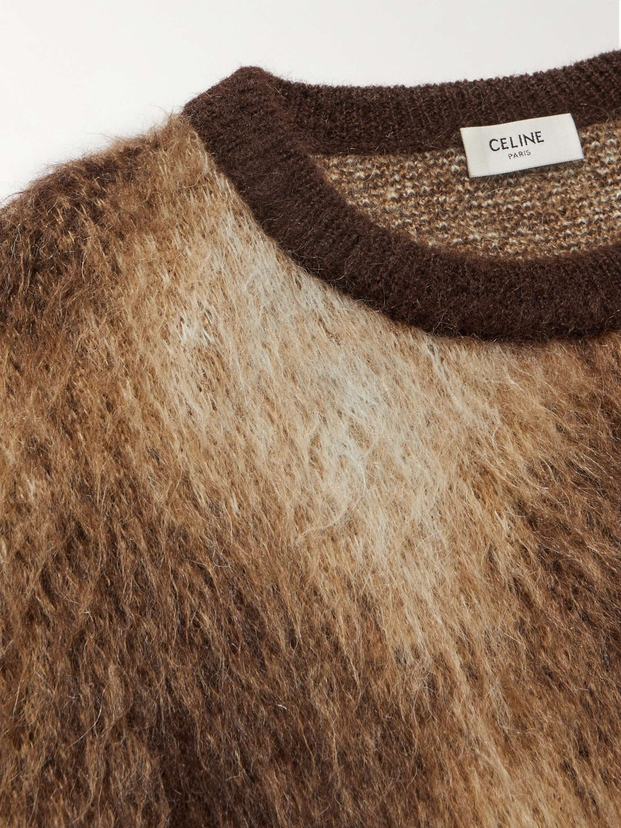 CELINE HOMME Argyle Mohair-Blend Sweater