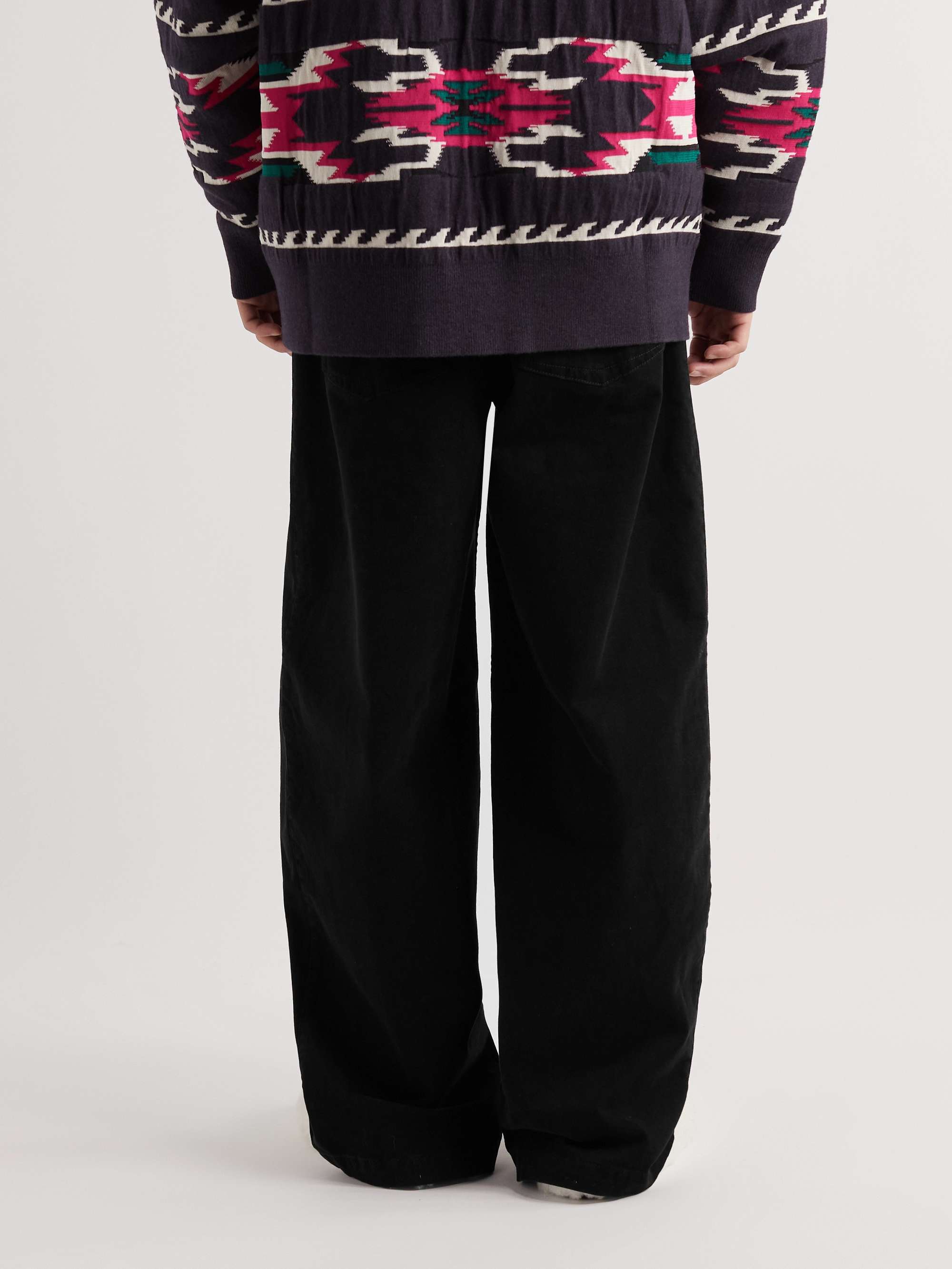 MARANT Sippoly Wide-Leg Stretch-Cotton Trousers