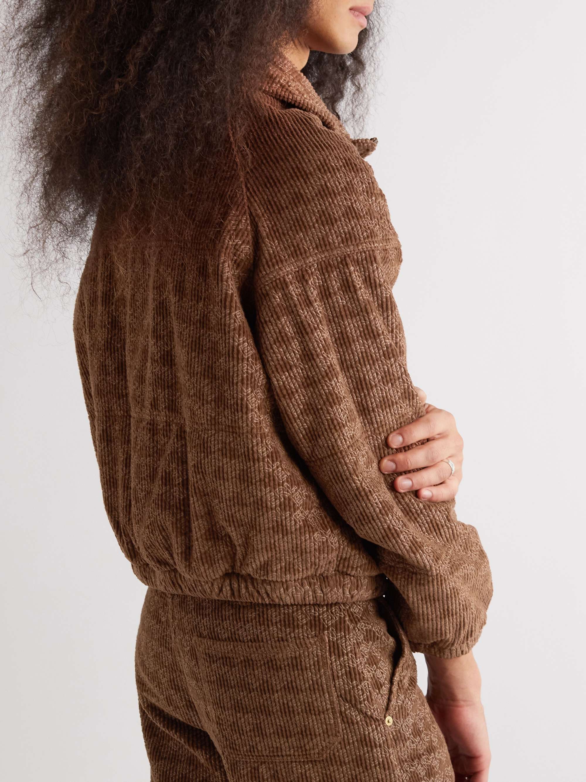 ERL Logo-Print Padded Cotton-Corduroy Jacket