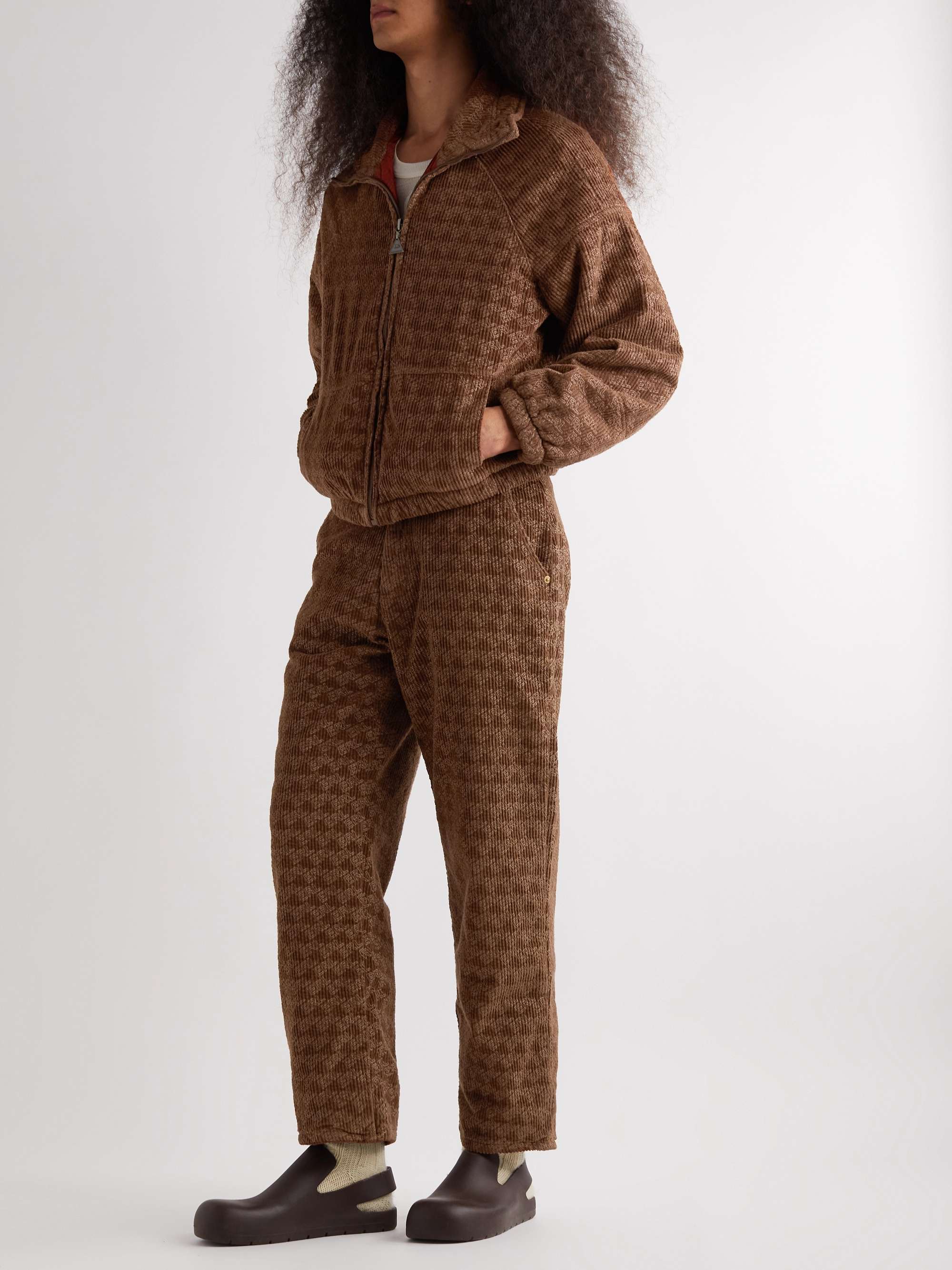 ERL Logo-Print Padded Cotton-Corduroy Jacket