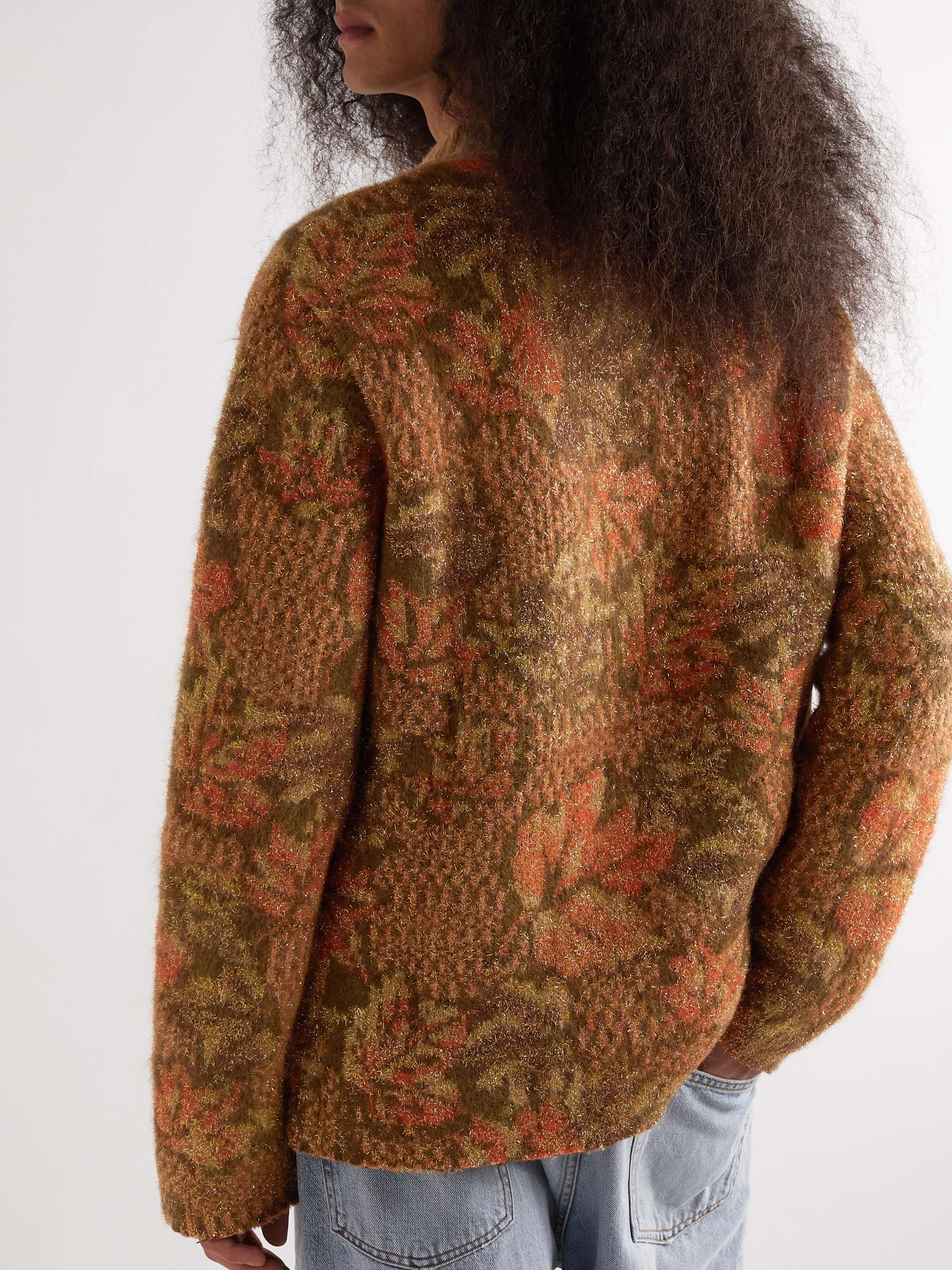 ERL Metallic Jacquard-Knit Sweater