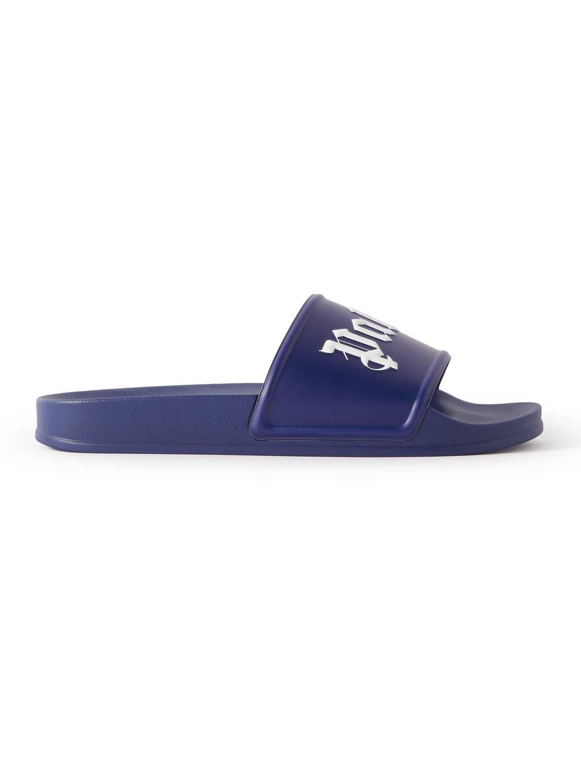 Palm Angels Logo-print Pool Slides In Blue