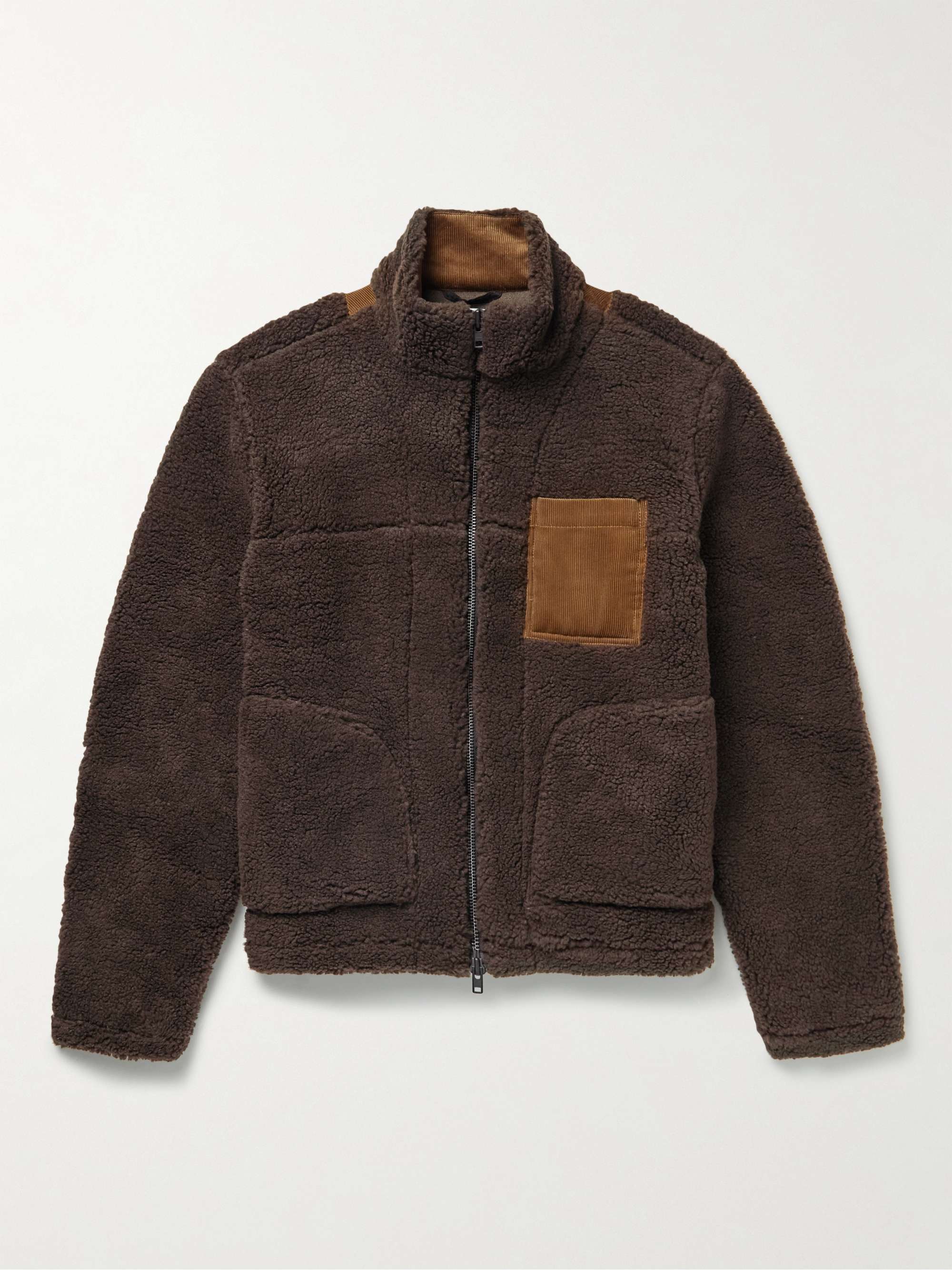 OLIVER SPENCER Bembridge Corduroy-Trimmed Fleece Jacket for Men | MR PORTER