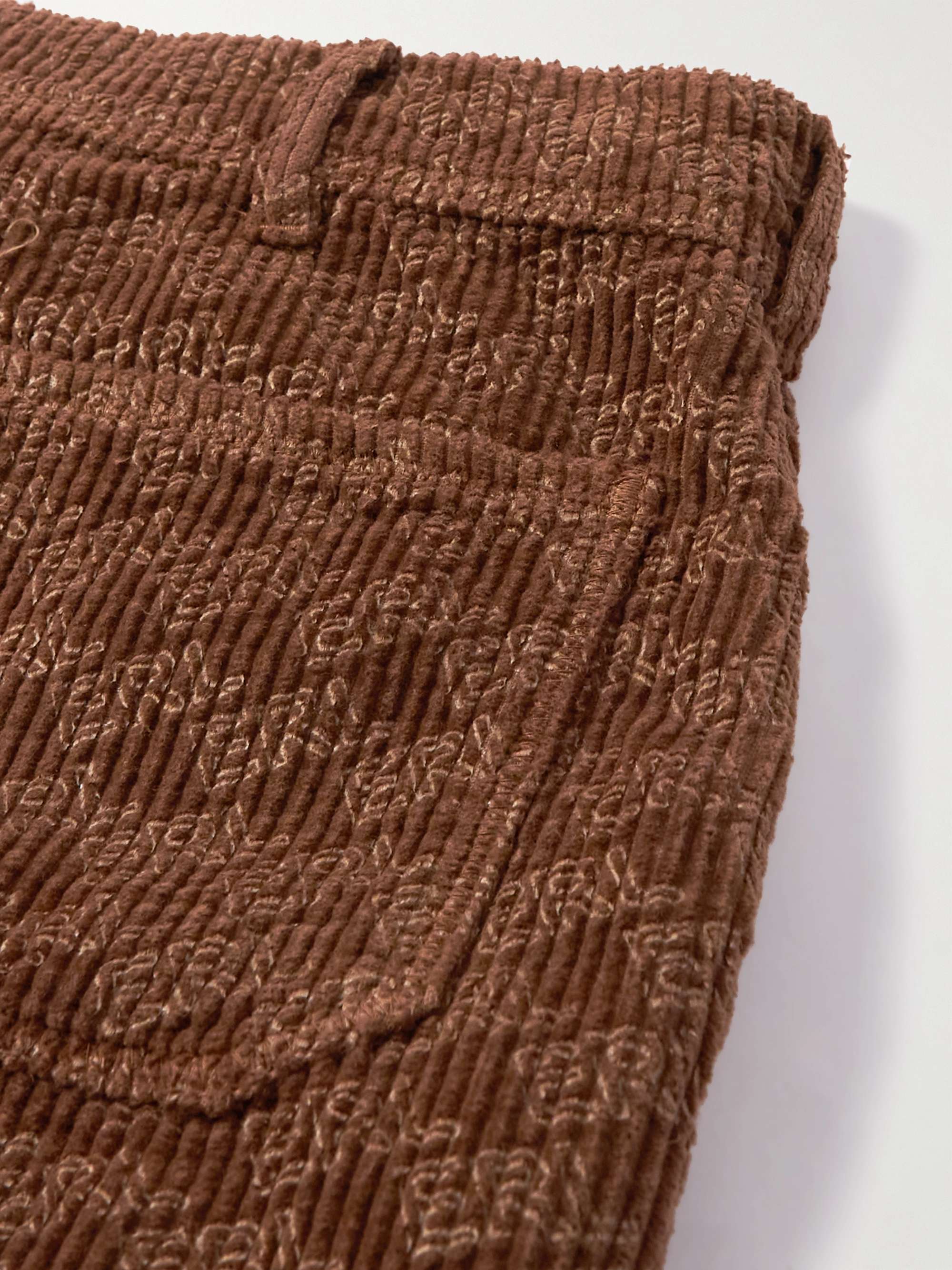 ERL Straight-Leg Padded Cotton-Corduroy Trousers