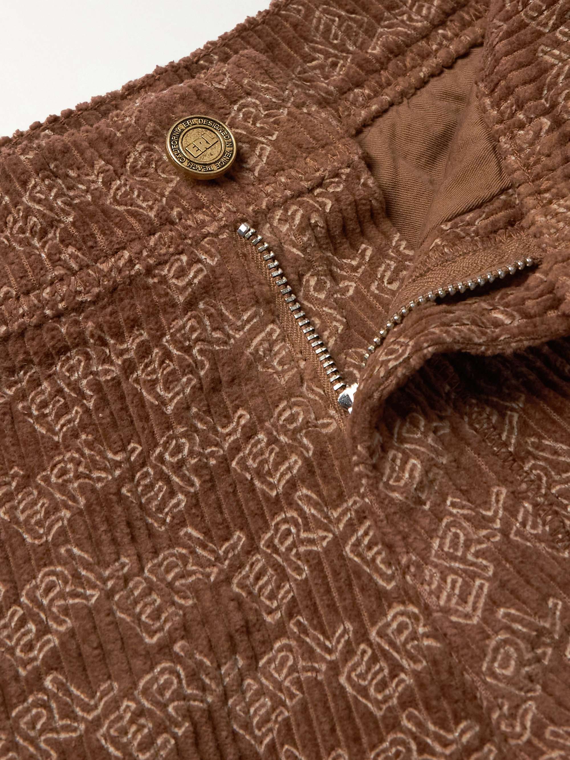 ERL Straight-Leg Padded Cotton-Corduroy Trousers