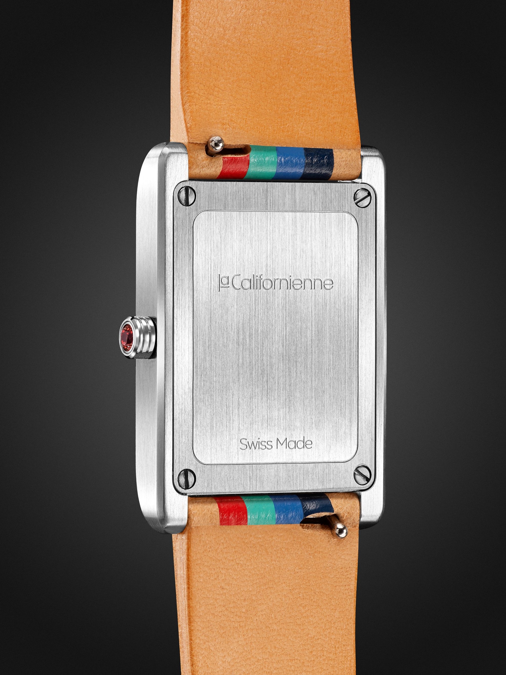 LA CALIFORNIENNE Daybreak 24mm Steel and Leather Watch, Ref. No. DB-10 SS