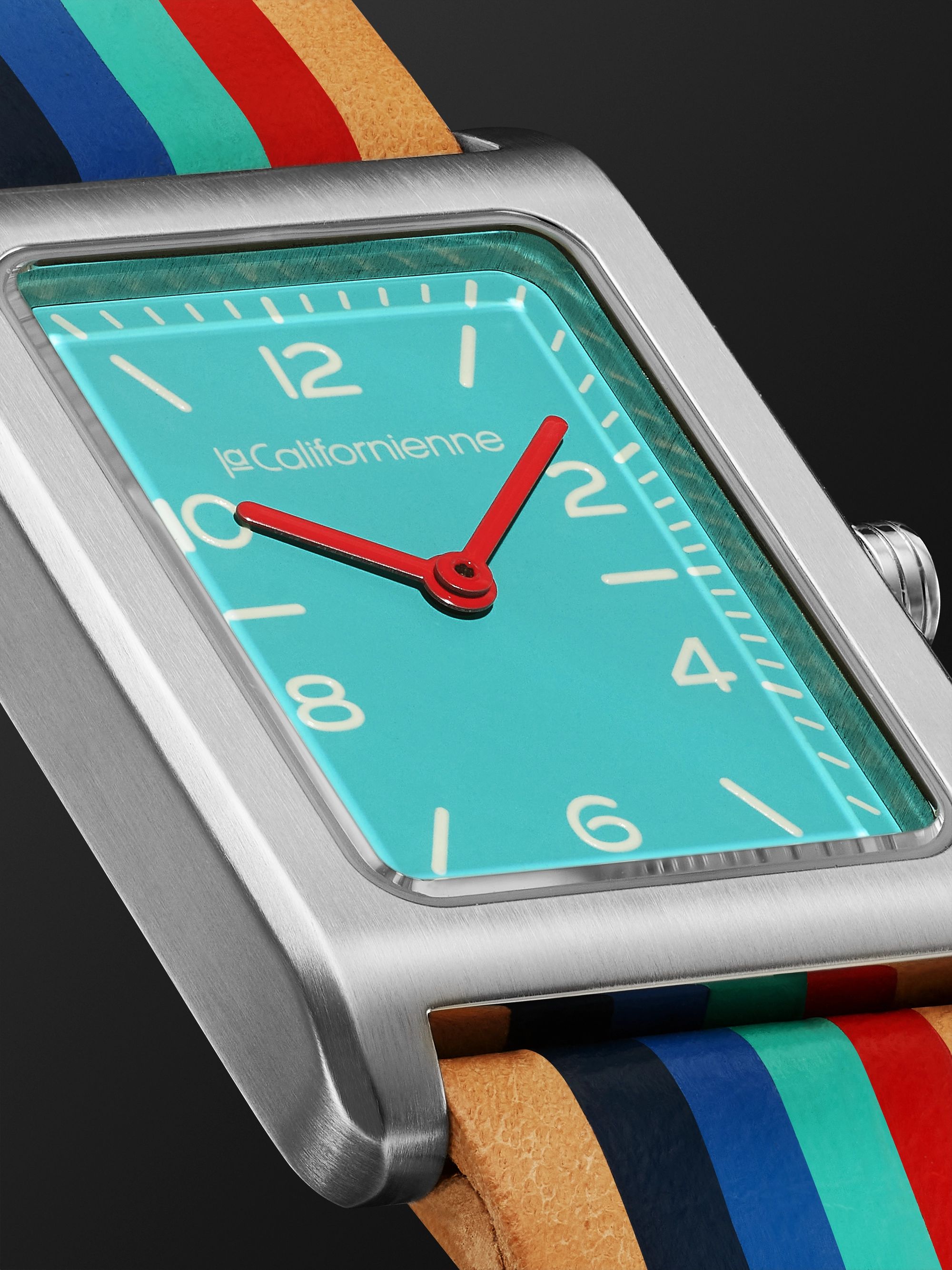 LA CALIFORNIENNE Daybreak 24mm Steel and Leather Watch, Ref. No. DB-10 SS