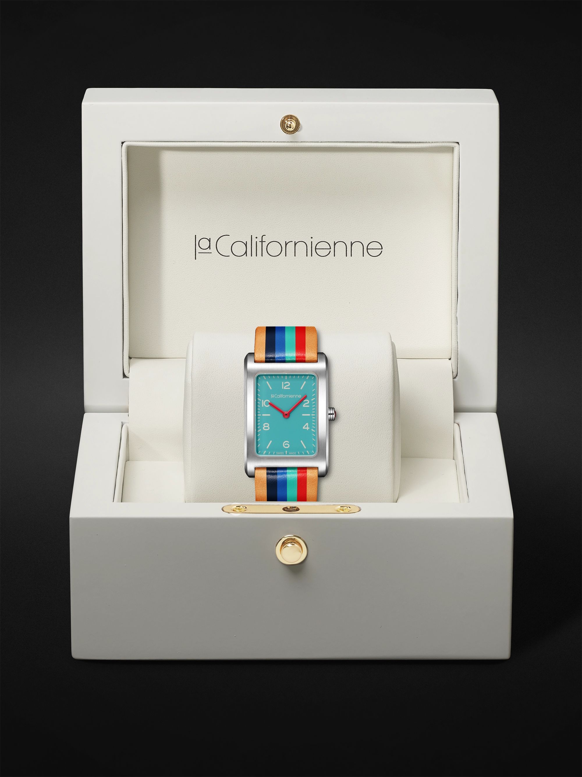 LA CALIFORNIENNE Daybreak 24mm Steel and Leather Watch, Ref. No. DB-10 SS