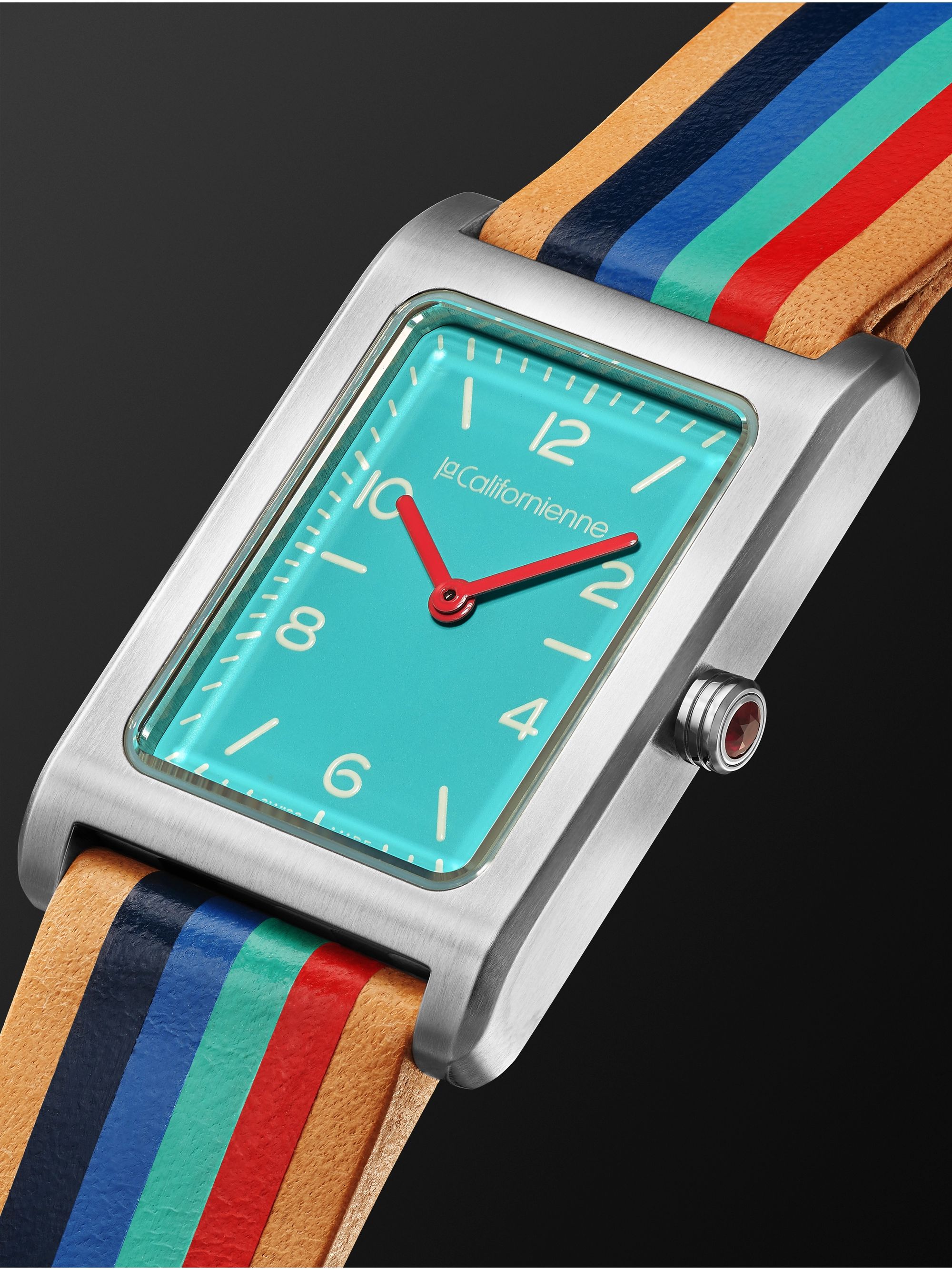 LA CALIFORNIENNE Daybreak 24mm Steel and Leather Watch, Ref. No. DB-10 SS