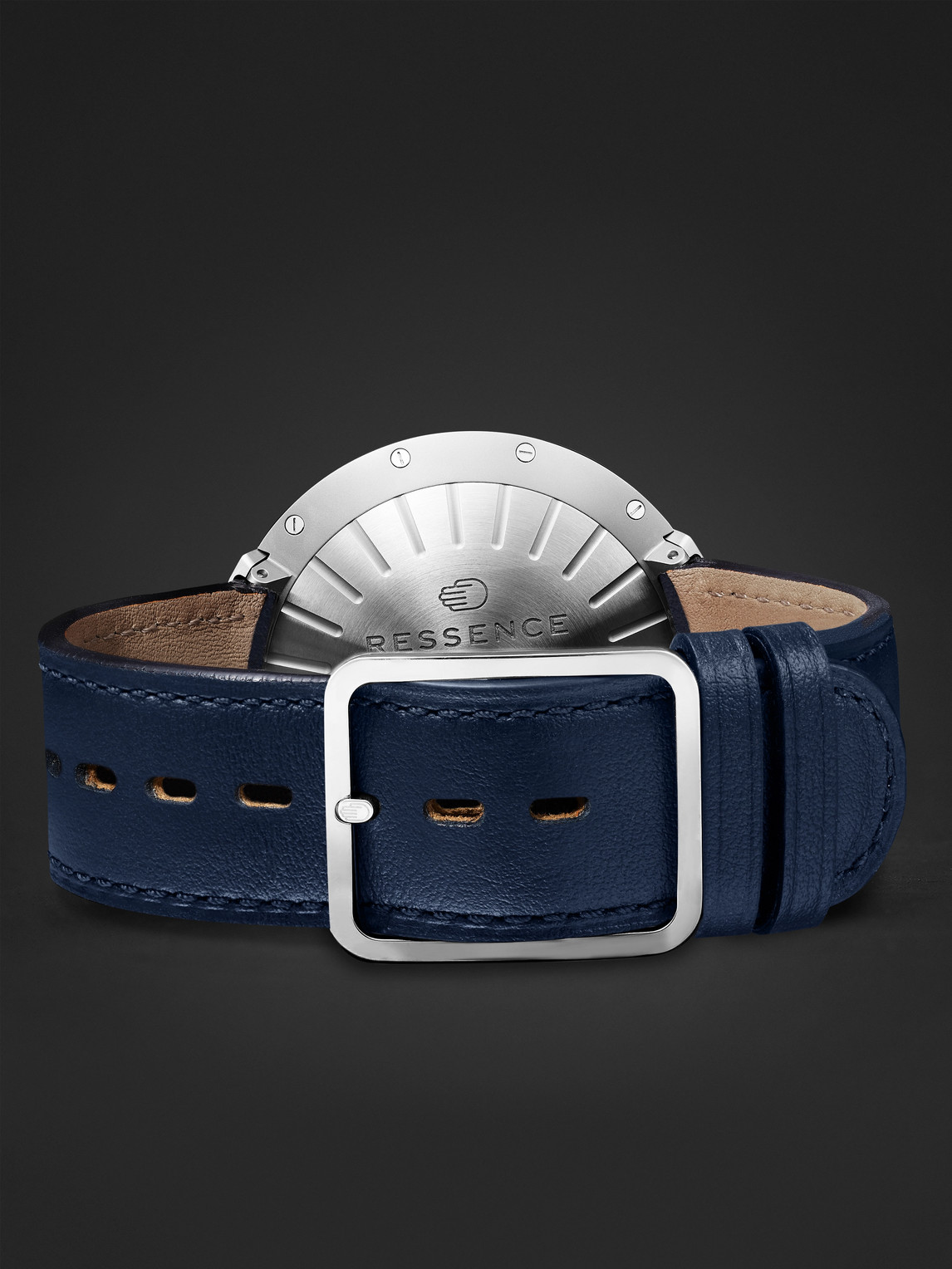 Shop Ressence Type 8 Mechanical 42.9mm Titanium And Leather Watch, Ref. No. Type 8c In Blue