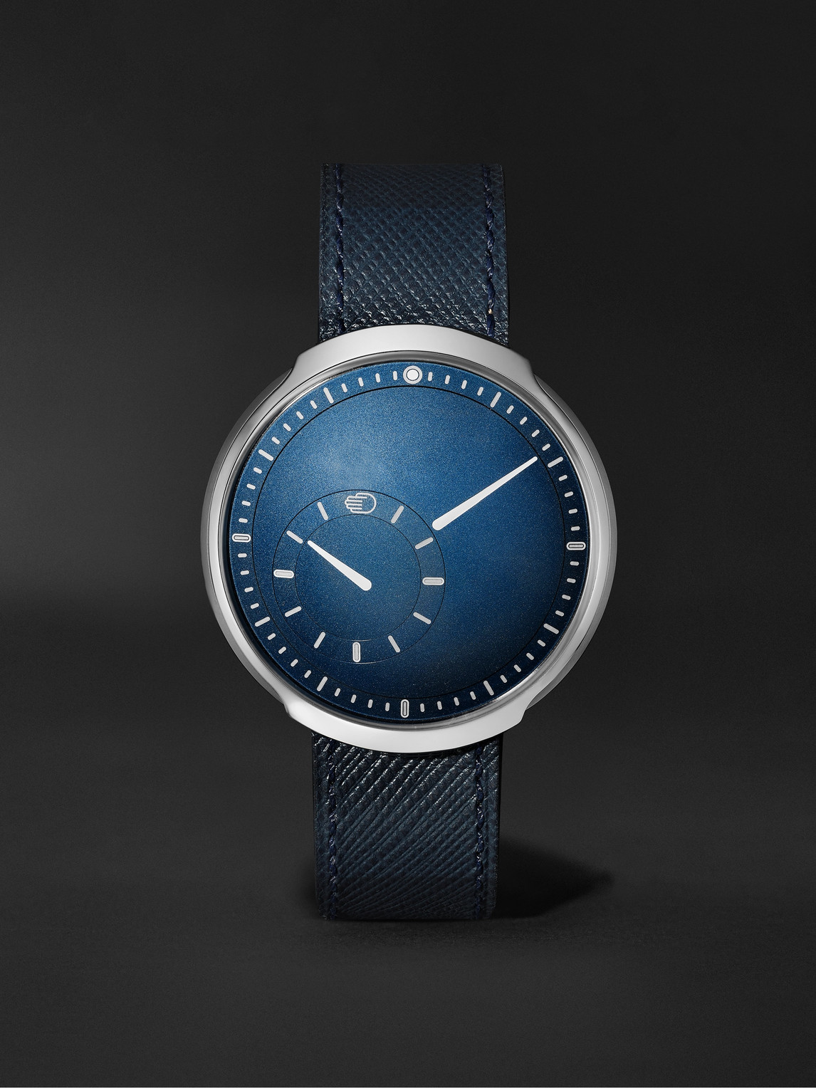 Ressence Type 8 Mechanical 42.9mm Titanium And Leather Watch, Ref. No. Type 8c In Blue